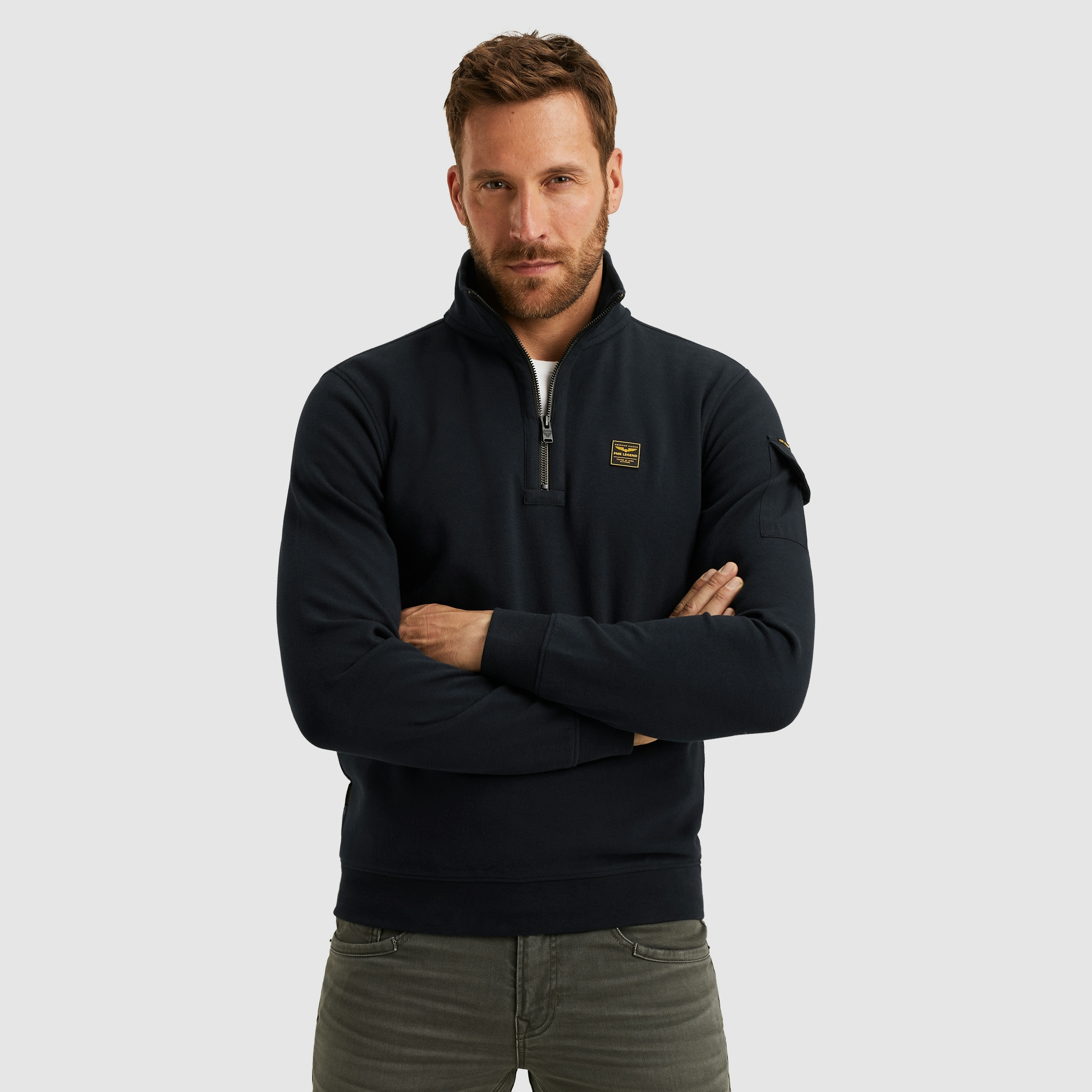 Sweatshirt PME LEGEND, Herren, Gr. XXL, salute, Jersey, Obermaterial: 95% Baumwolle, 5% Elasthan, unifarben, regular fit normal, ohne Ausschnitt, Rippbündchen, Sweatshirts Sweatshirt, mit Logo Stickerei