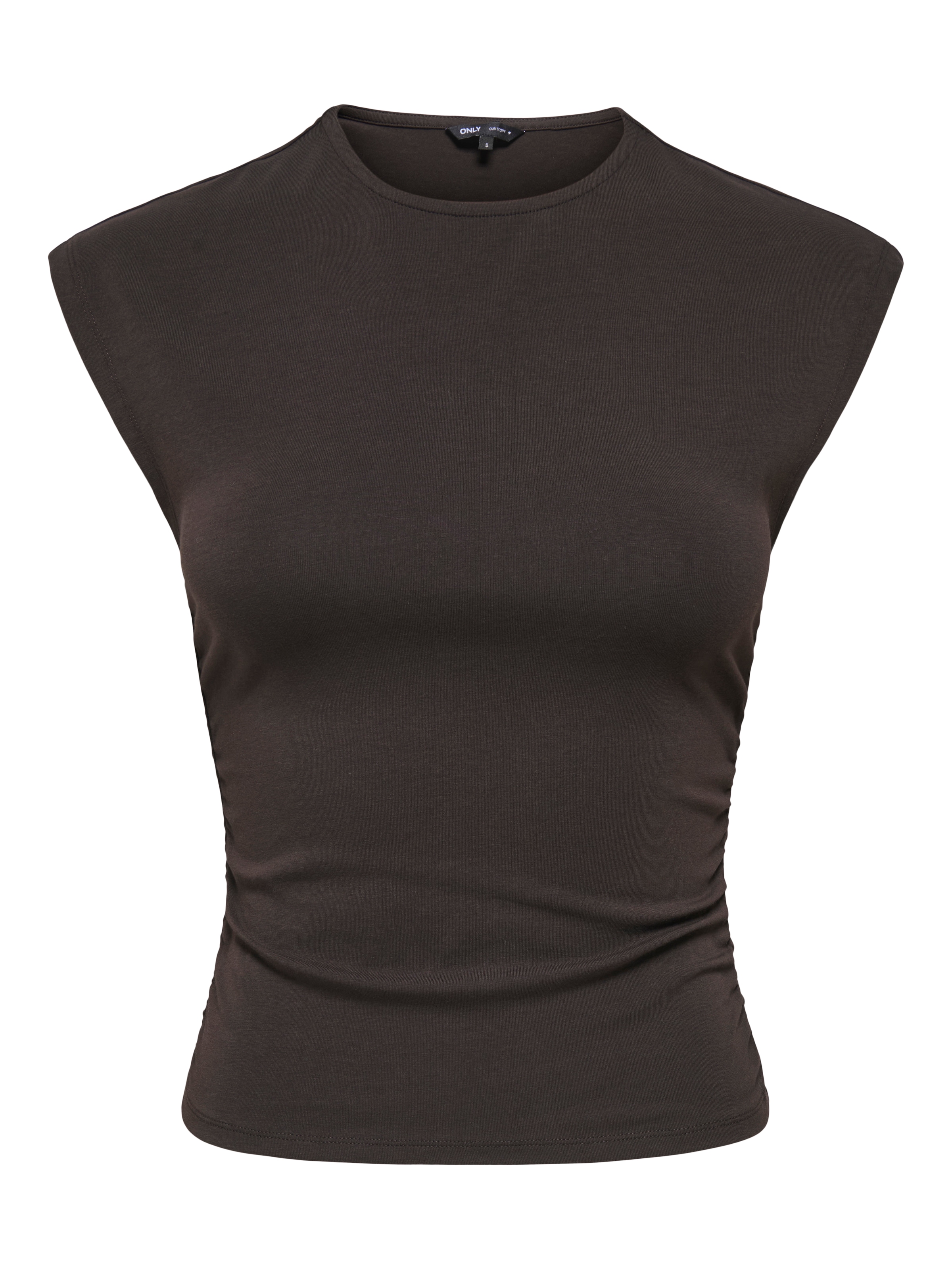 Only Shirttop "Onlmira Capsl Ruching Top Jrs Noos" Baumwollmischung, Regular Fit, Rundhals