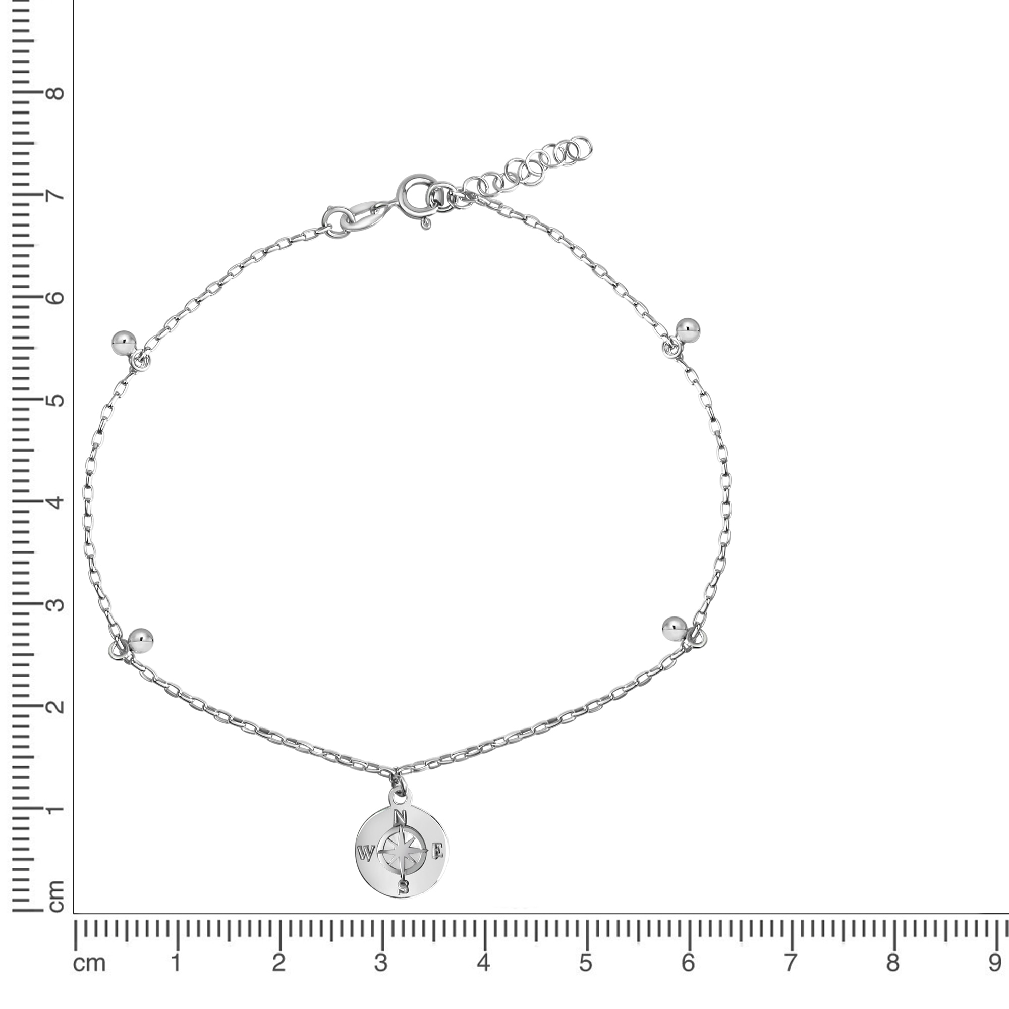 Vivance Fußkette »925/- Sterling Silber rhodiniert Windrose«