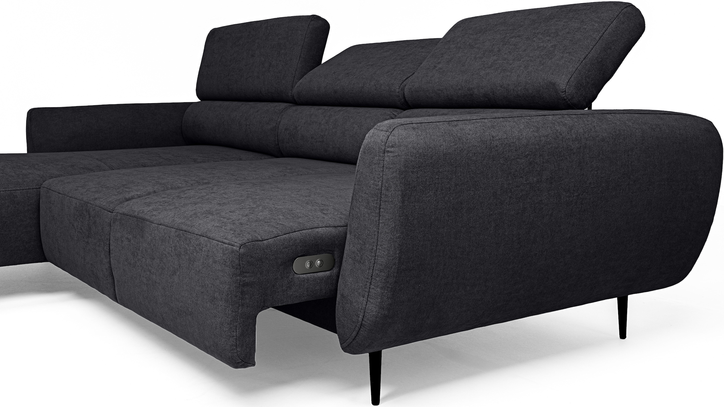 WERK2 Ecksofa »Alisson, mit elektrischer Sitztiefenverstellung, L-Form, Breite 277 cm«, Alisson – flexibler Komfort mit modernem Design und smarten Details.