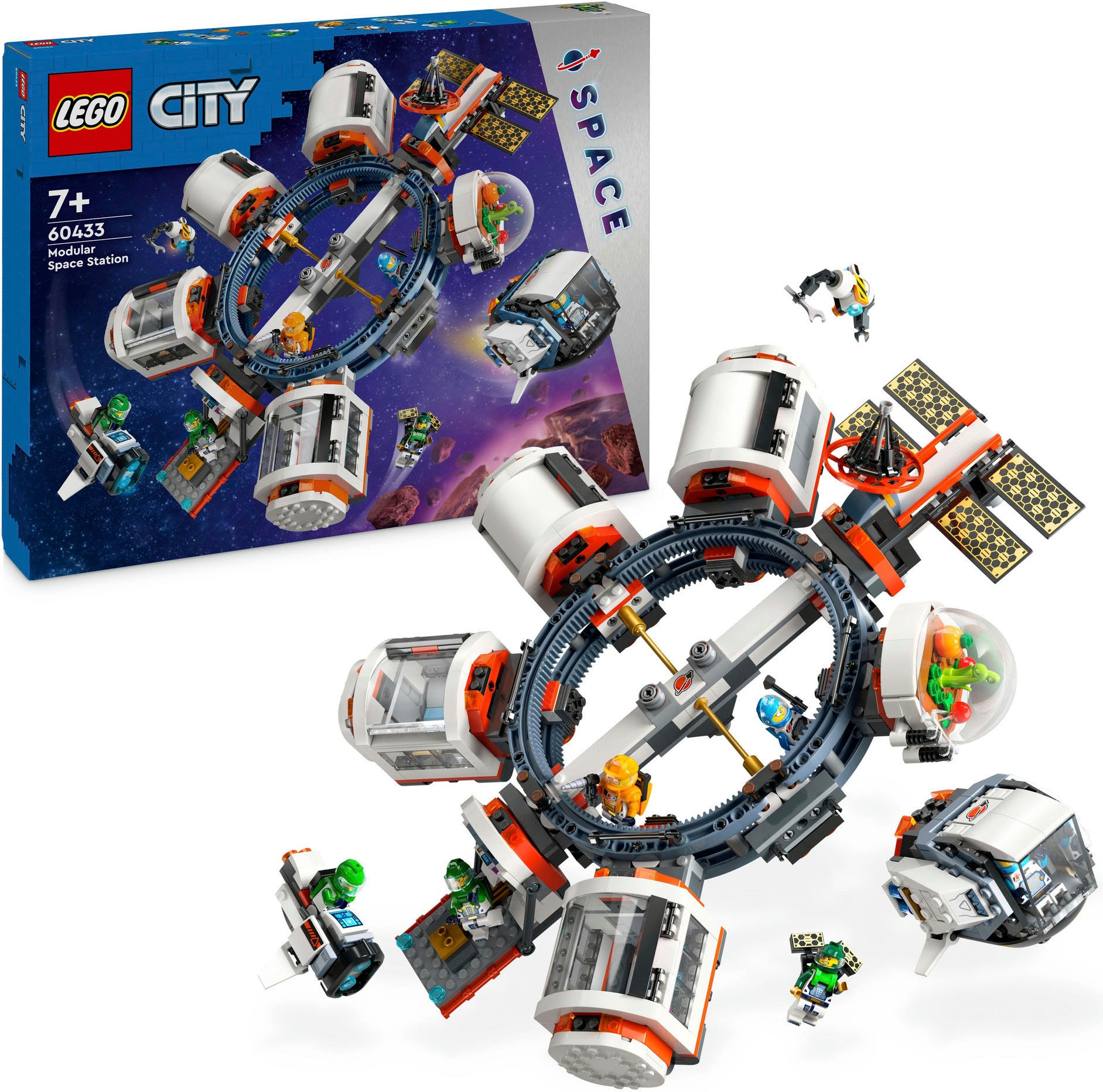 LEGO® Konstruktionsspielsteine »Modulare Raumstation (60433), LEGO City«, (1097 St.), Made in Europe