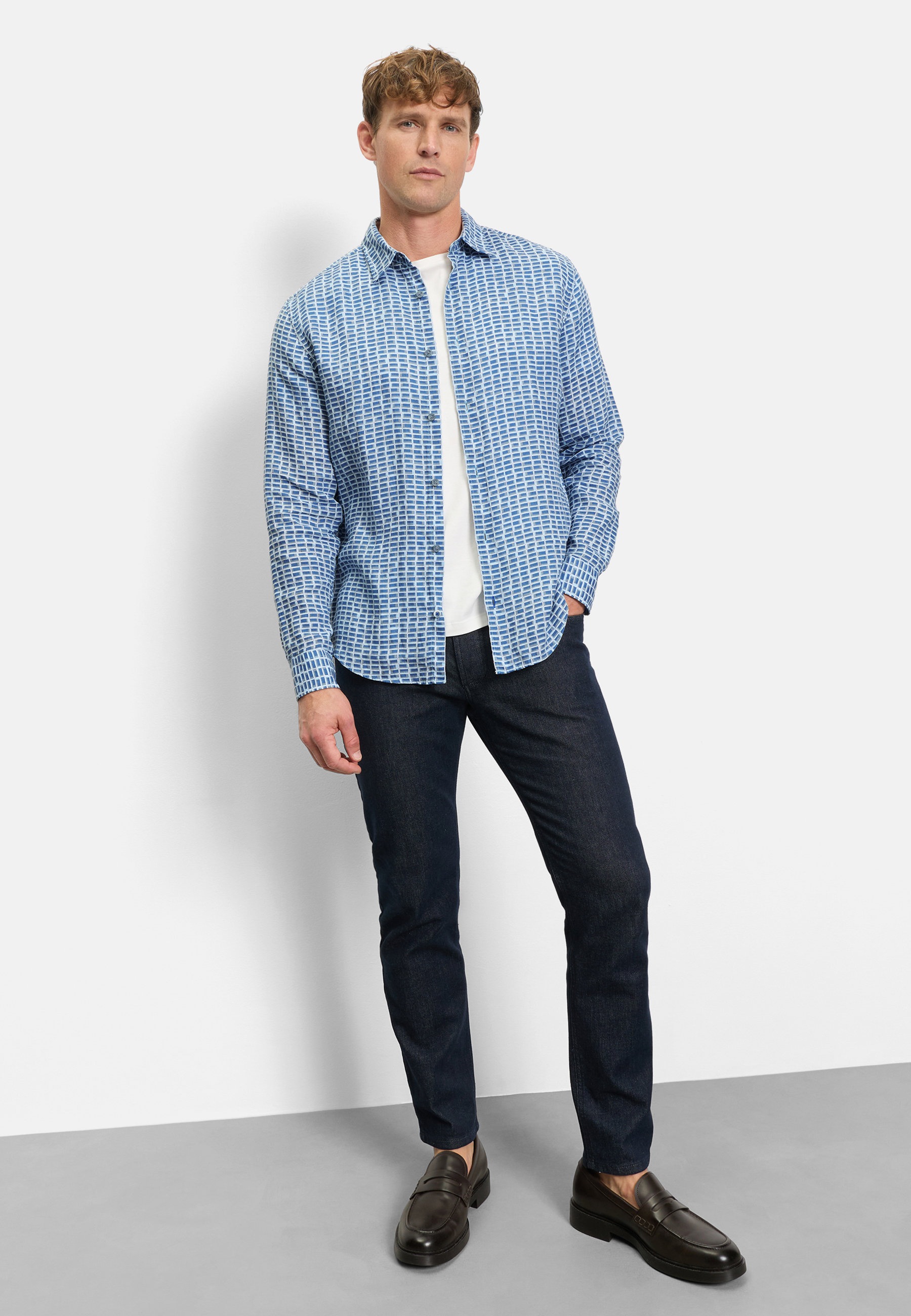 Chemise OLYMP Casual manches longues Bleu L 2