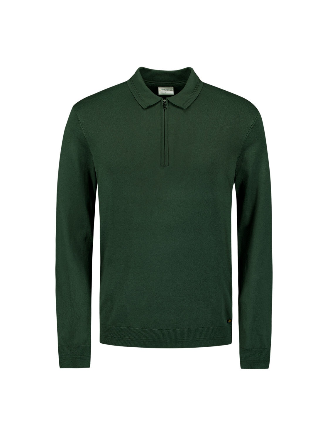 NO EXCESS Rundhalspullover »No Excess Polo-Pullover mit halbem Reißverschluss«