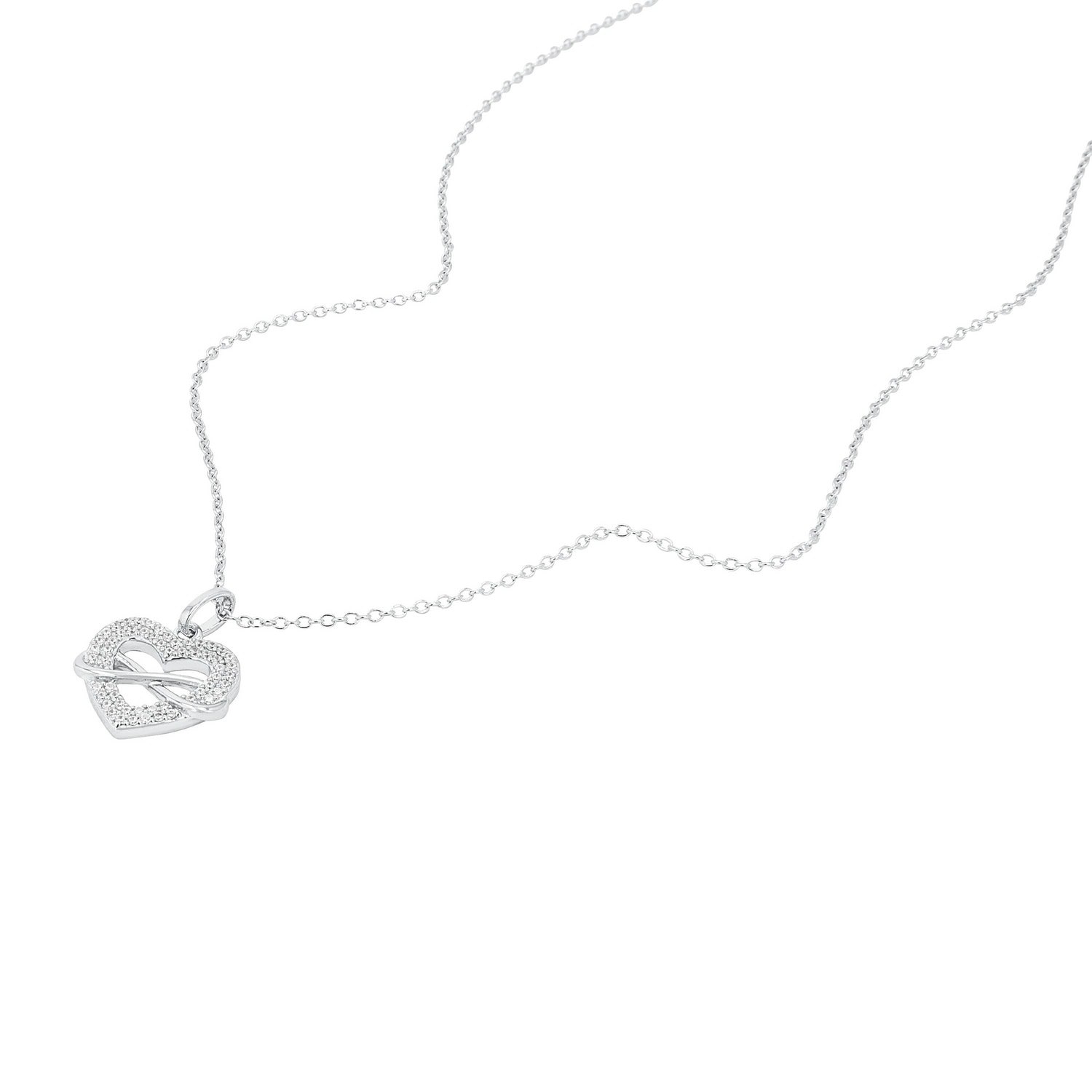 TOM TAILOR Kette mit Anhänger »Schmuck Geschenk Silber 925 Herz Infinity Unendlichkeitsschleife« mit Zirkonia (synth.)