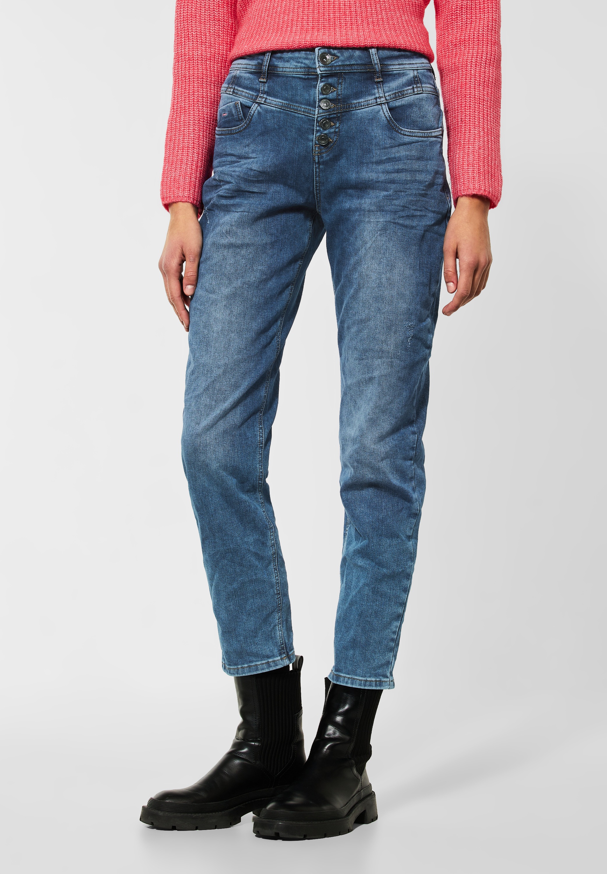 STREET ONE Loose-fit-Jeans, High Waist