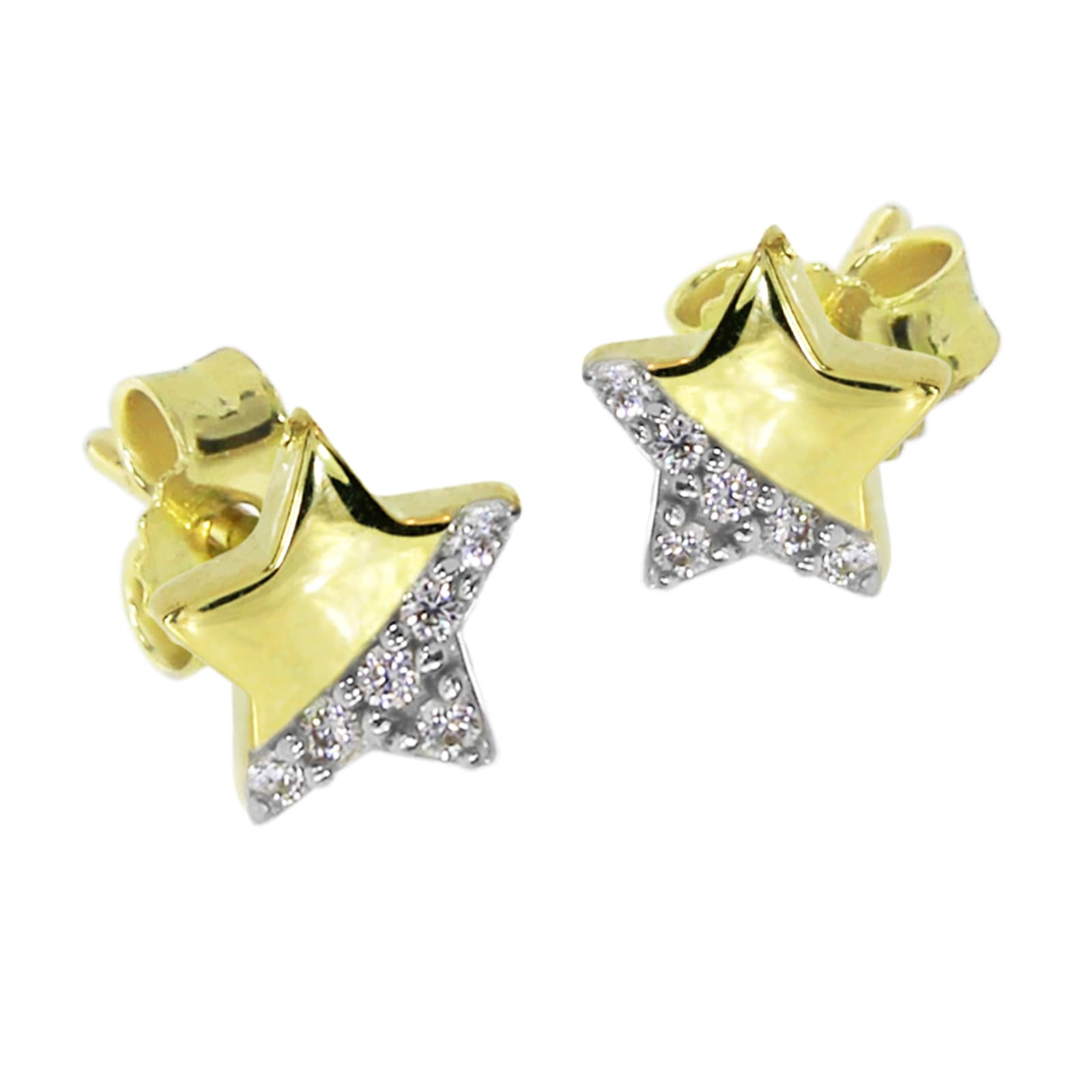 Paar Ohrstecker OSTSEE-SCHMUCK "Ostsee-Schmuck Ohrstecker Stern Ohrstecker Stern", gelb, Ohrringe, Damen, 6 x 6mm, Gelbgold 333
