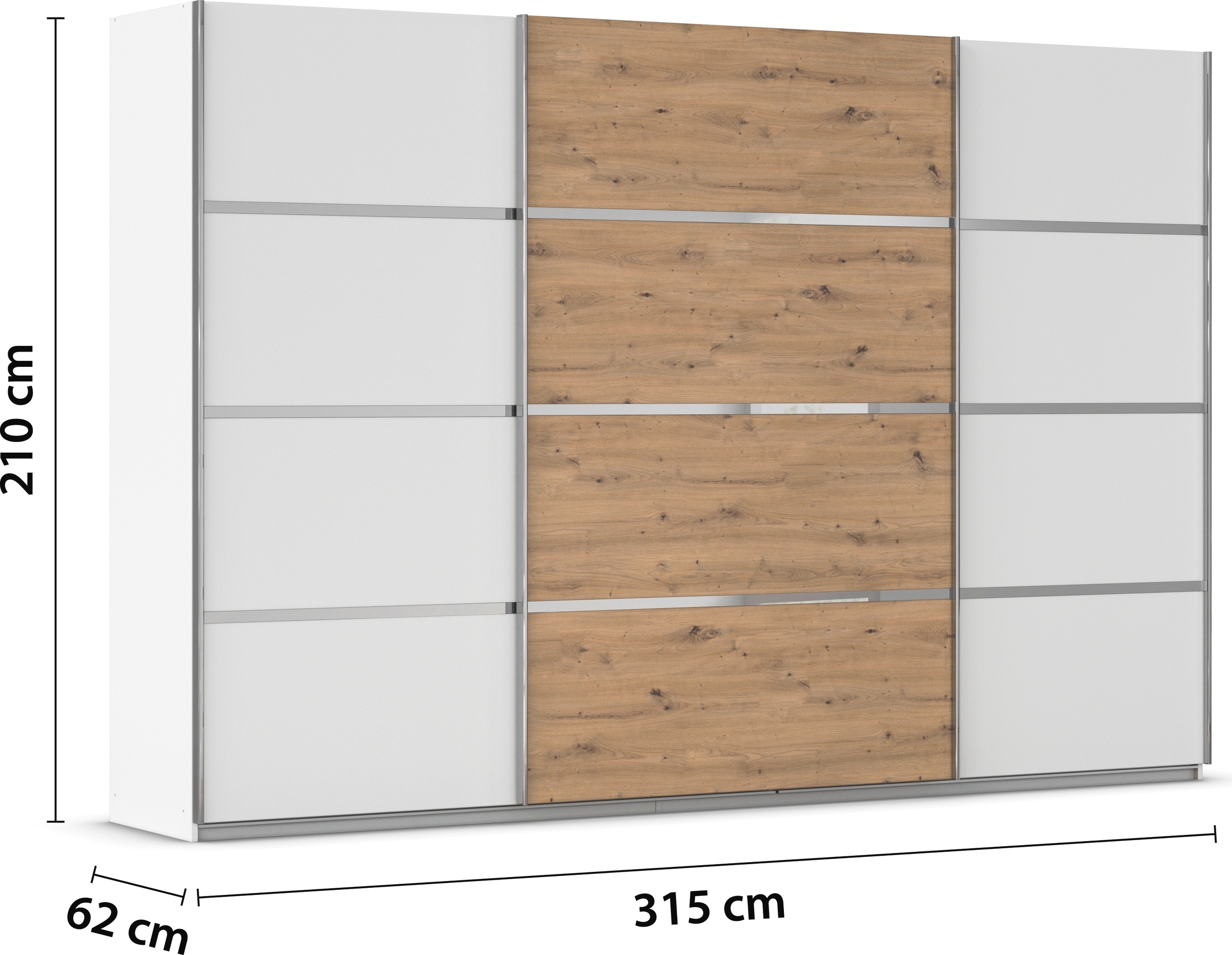 rauch Kleiderschrank »Schwebetürenschrank OTTO´s Choice Garderobe Schrank TOP ANGEBOT Avola«, (in 3 verschiedenen Ausstattungen BASIC/CLASSIC/PREMIUM), mit eleganten Zierleisten in Chrom, Schwarz oder Weiß MADE IN GERMANY