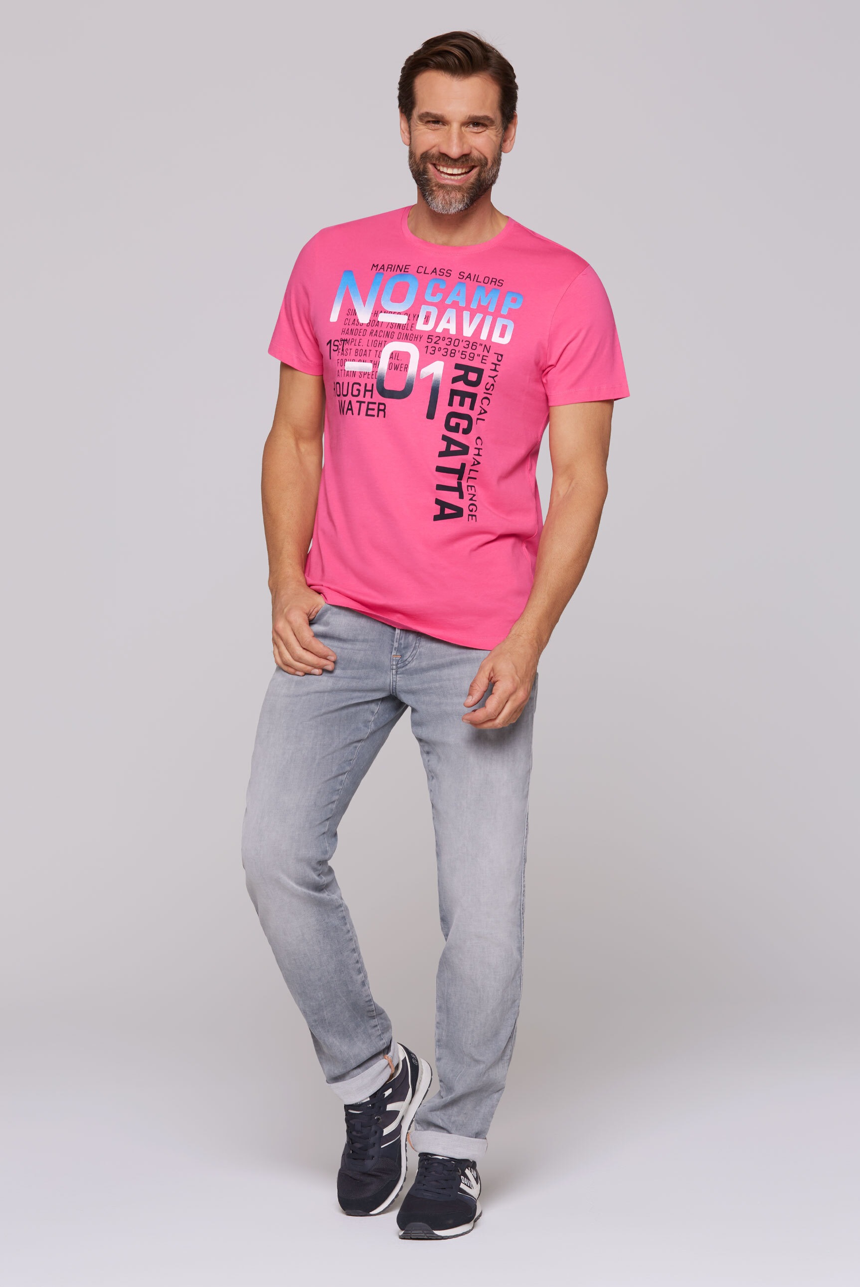 CAMP DAVID Rundhalsshirt, aus Baumwolle