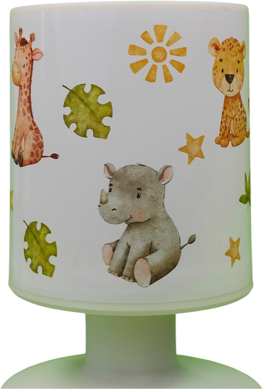 niermann LED Nachttischlampe »Kinderlampe mit Motiv "Little Safari", Akku-Leuchte für Kinderzimmer« LED-Modul 1 Stk. Warmweiß kabellos nutzbar, per USB aufladbar