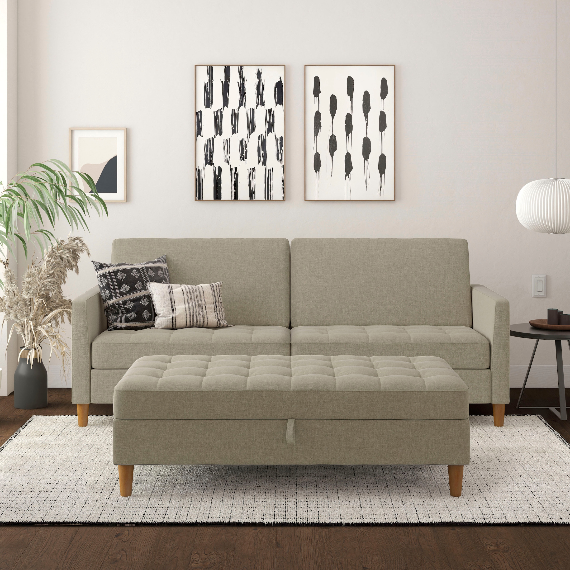 Dorel Home 3-Sitzer "Presley", Sofa mit Bett-Funktion und verstellbarer Rückenlehne