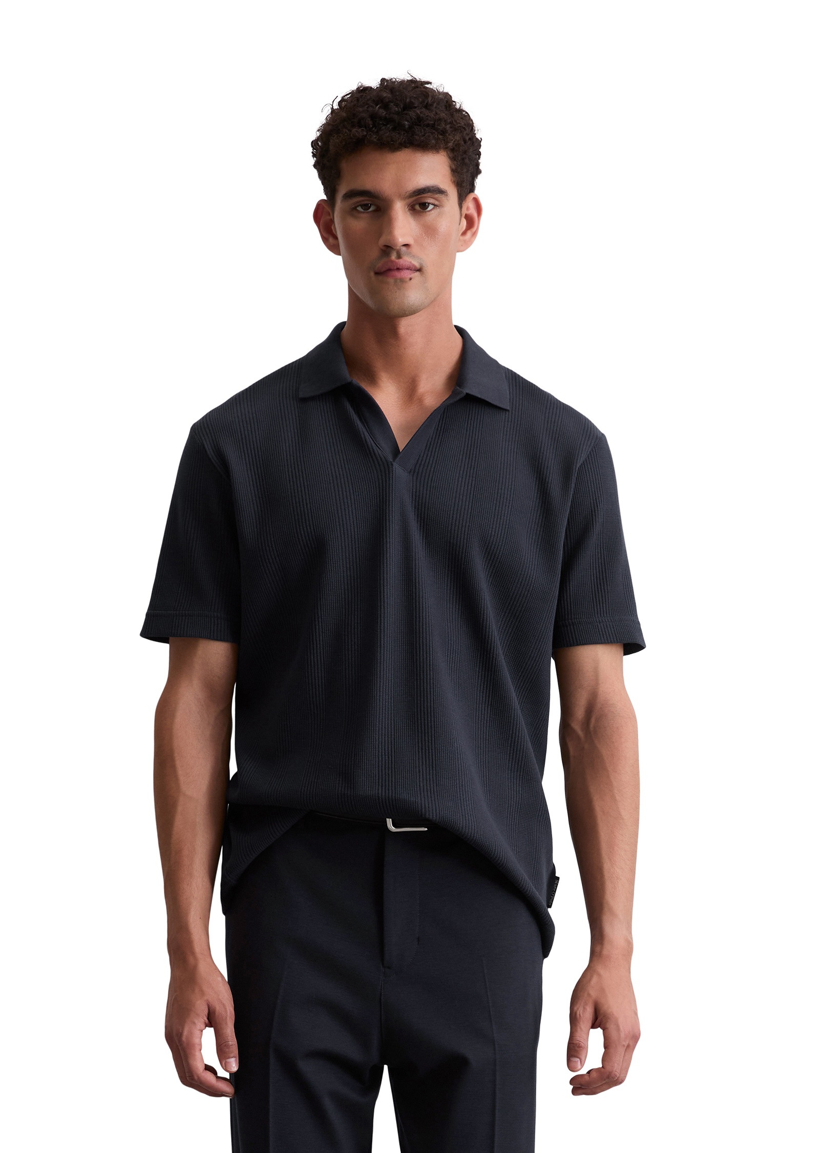 Marc OPolo Poloshirt "mit elastischer Rippstruktur" günstig online kaufen