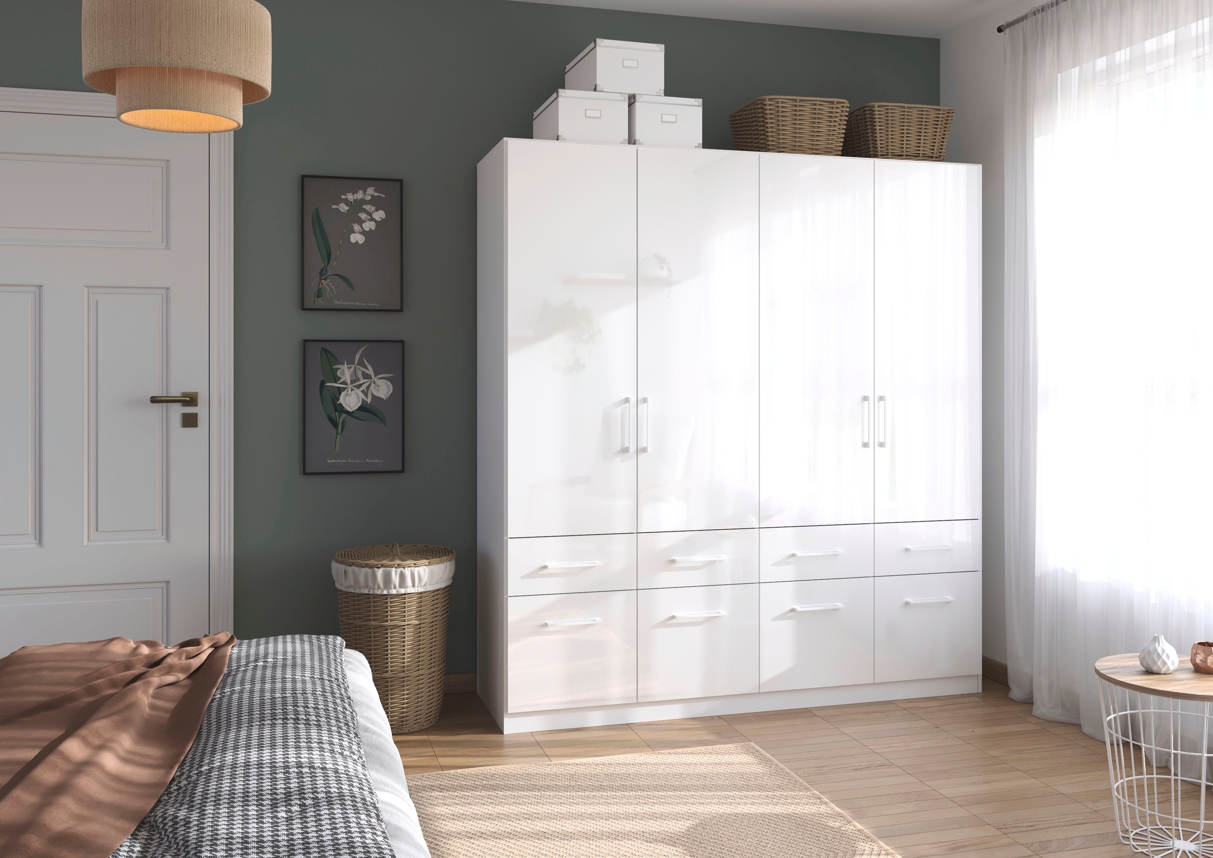rauch Drehtürenschrank »Kleiderschrank Schrank Garderobe Schlafzimmerschrank CELLE«, in 4 Breiten und 2 Höhen, optional mit Schubkästen MADE IN GERMANY