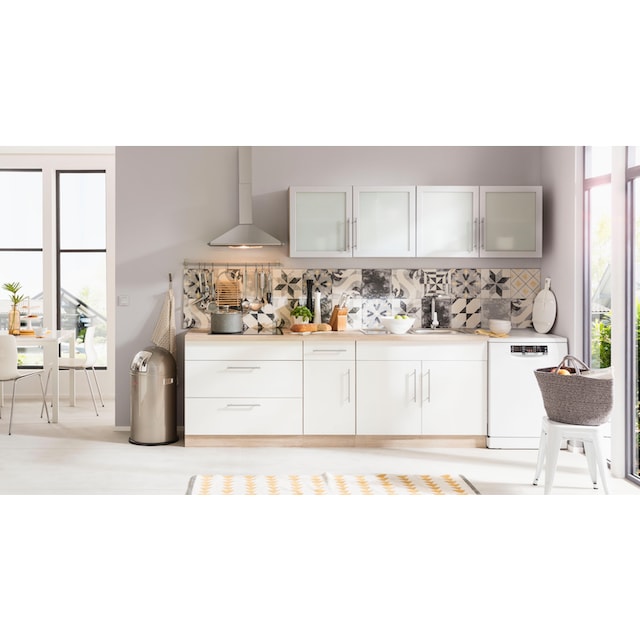 wiho Küchen Küchenzeile »Aachen«, mit E-Geräten, Breite 290 cm kaufen | BAUR