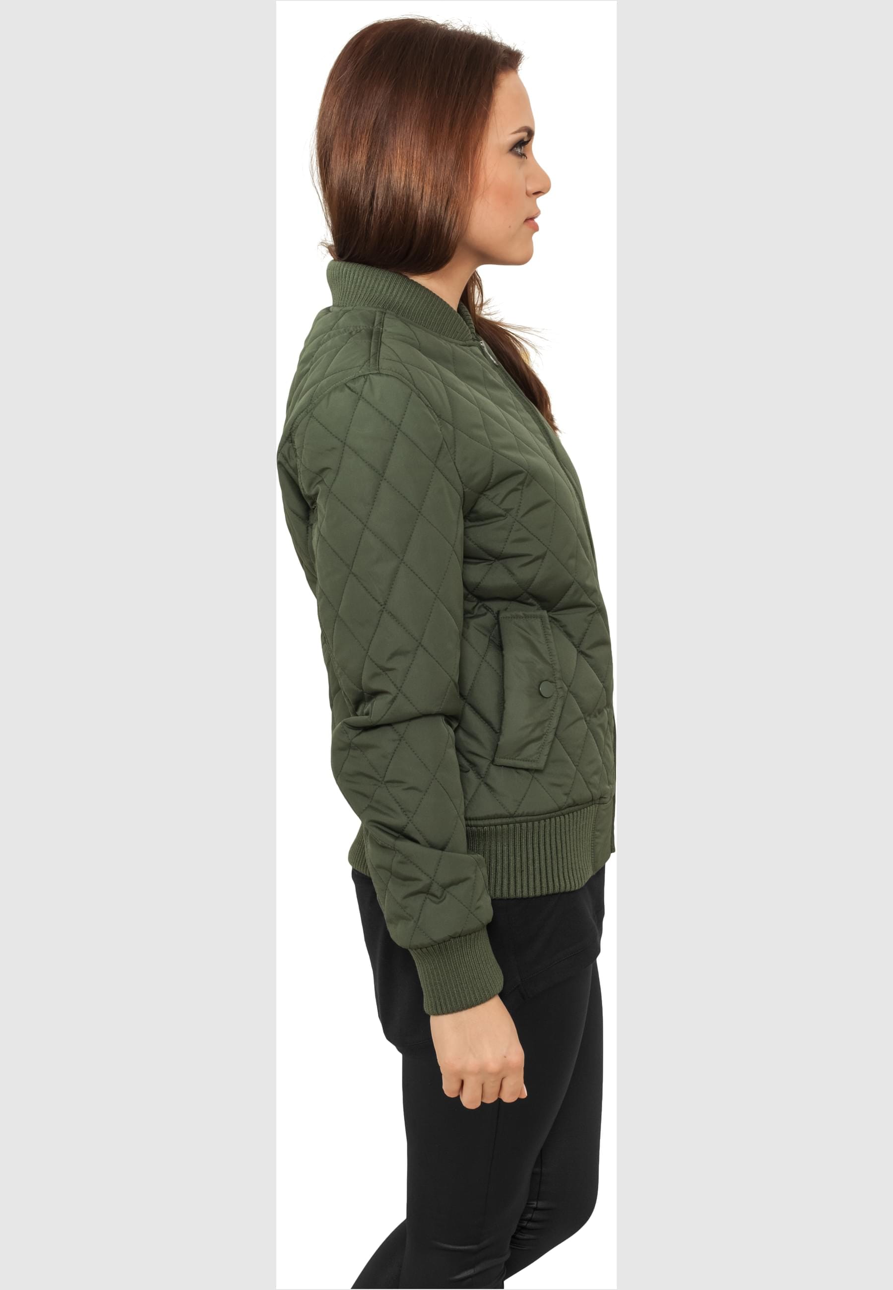 URBAN CLASSICS Allwetterjacke »Urban Classics Damen Ladies Diamond Quilt Nylon Jacket«, (1 St.), ohne Kapuze