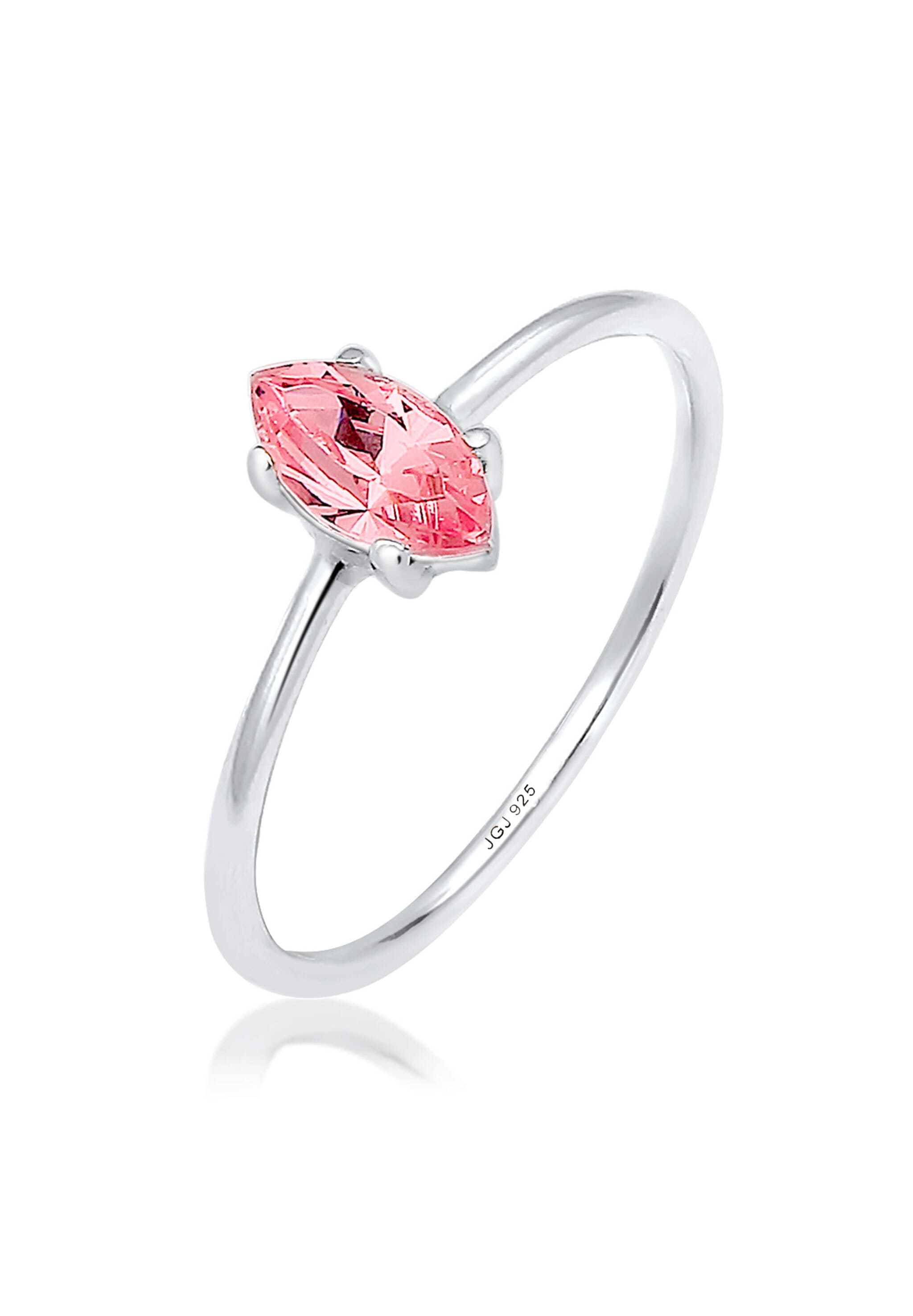 Elli Verlobungsring »Ring Verlobung Marquise Zirkonia Stein 925 Silber«