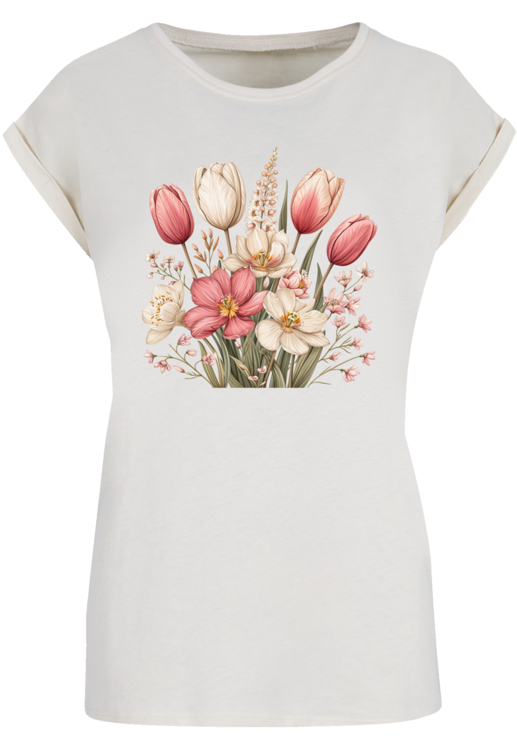 F4NT4STIC T-Shirt »Rosa weißer Frühlingsblumenstrauß«, Premium Qualität