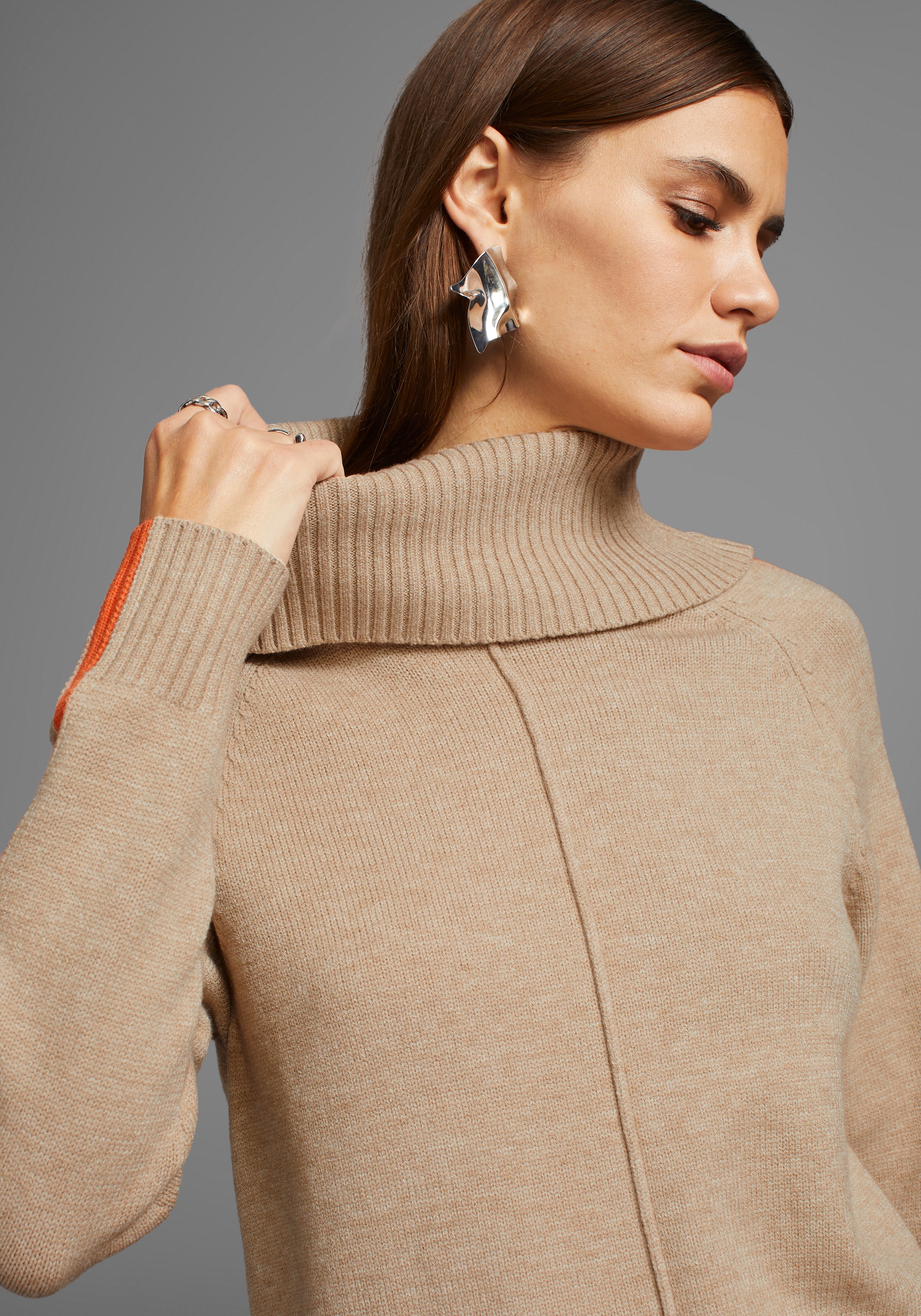 Thumbnail - HECHTER PARIS Rollkragenpullover, mit Kontrastdetails
