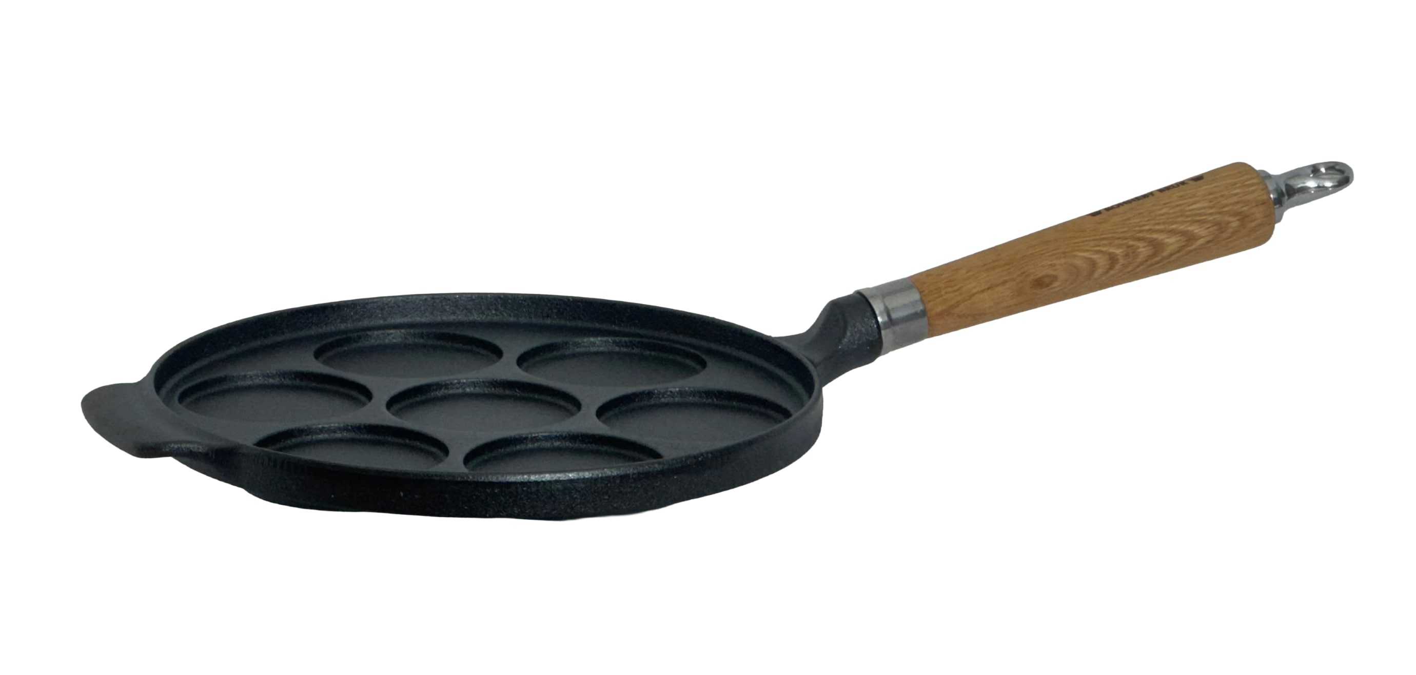 Ronneby Bruk Bratpfanne "Maestro Minipfannkuchen-Pfanne, Ø 24 cm, mit Holzgriff" Gusseisen 1 tlg.