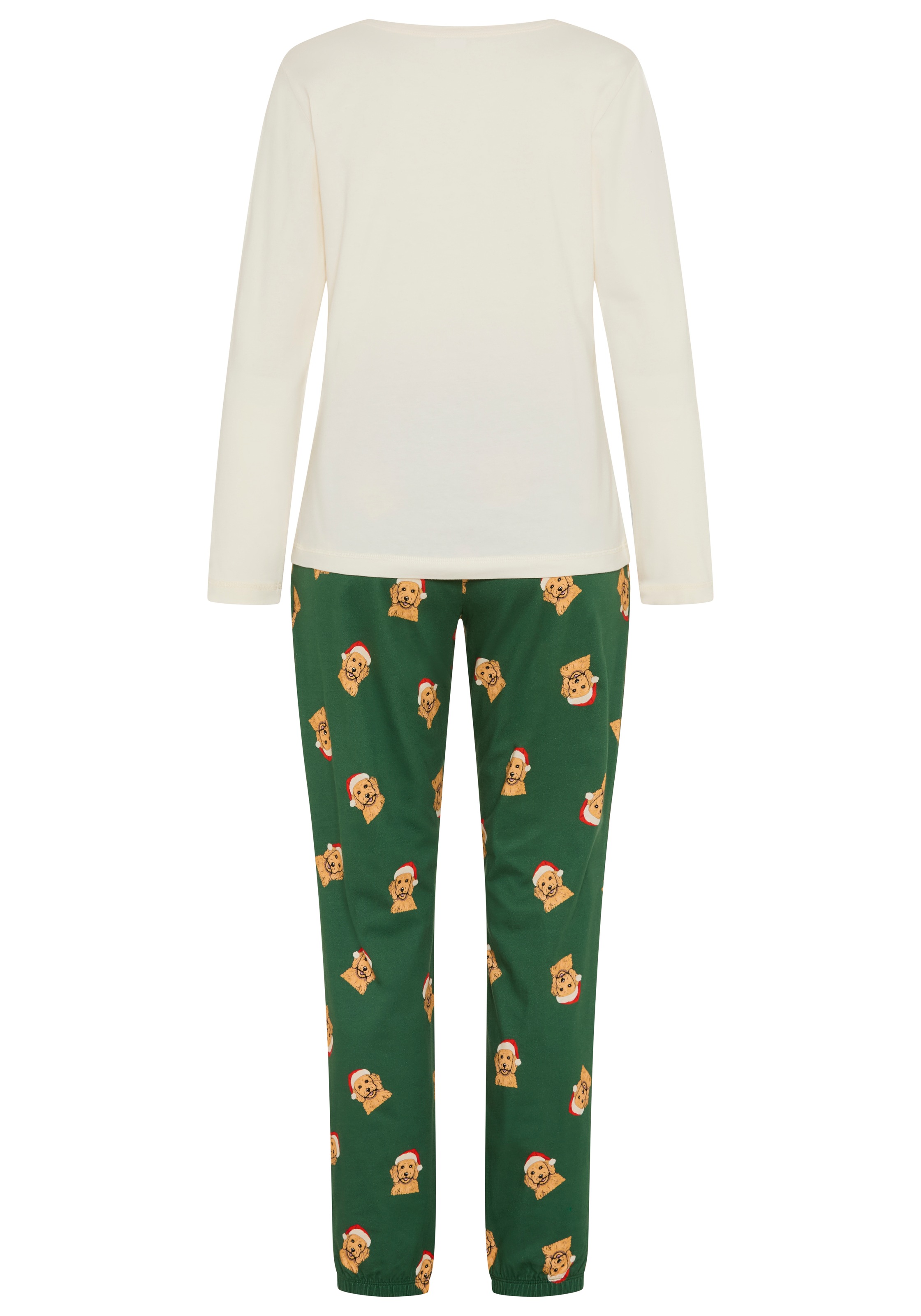 LASCANA Pyjama 2 mit süßem Weihnachts-Hunde-Print