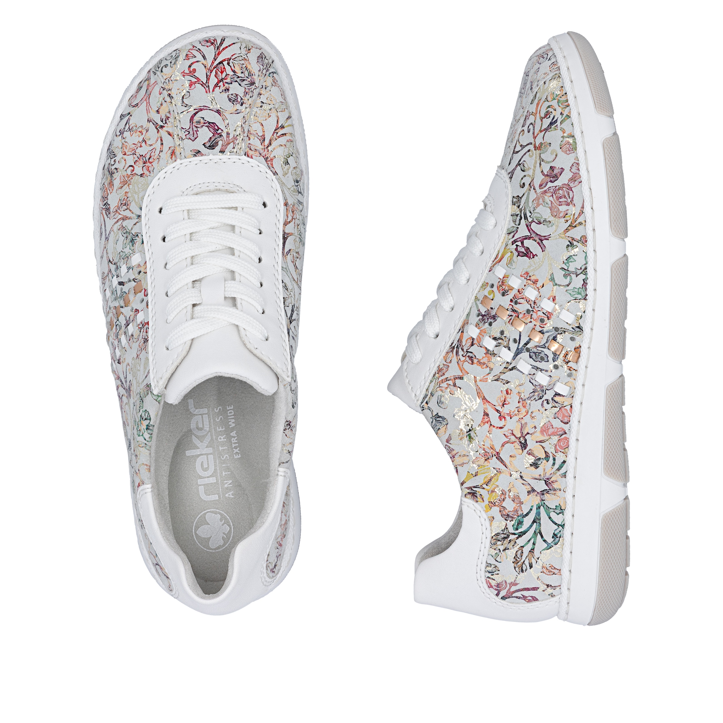 Rieker Sneaker  Schnürschuh, Halbschuh, Freizeitsneaker mit floraler Musterung