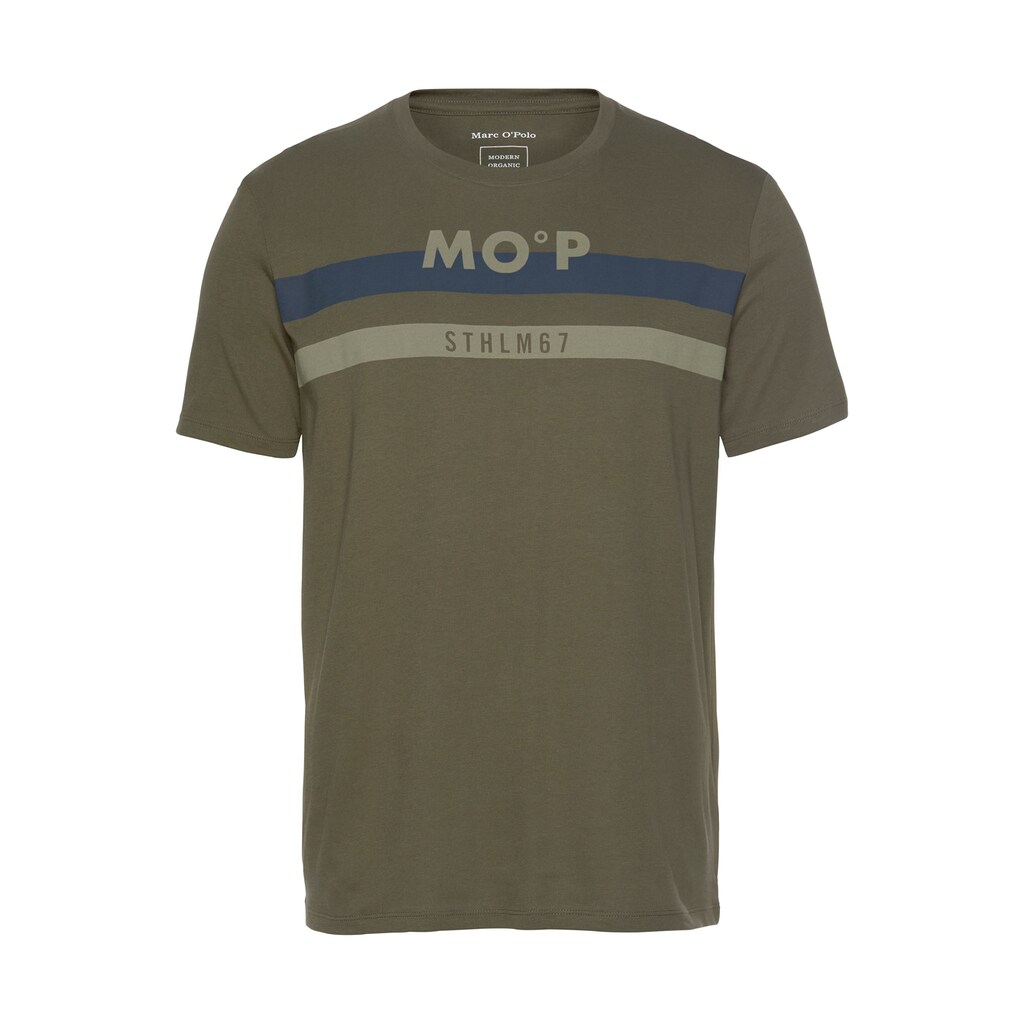 Marc O'Polo T-Shirt, Streifen kombiniert mit Print-Druck