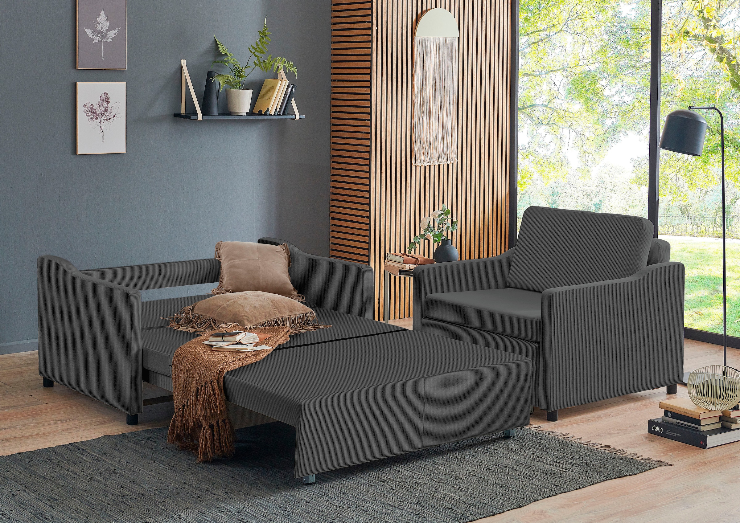 XXL-Sessel kaufen mit im frei ATLANTIC BAUR Raum mit »Anella«, Schlaffunktion, stellbar collection home Cord-Bezug, |