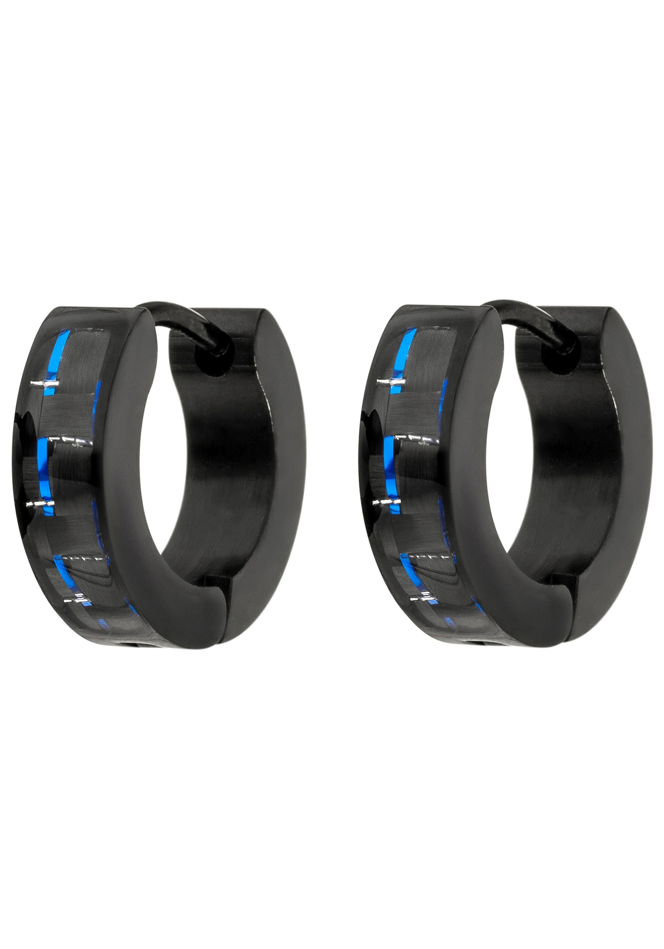 JOBO Paar Creolen Edelstahl schwarz beschichtet mit Carbon