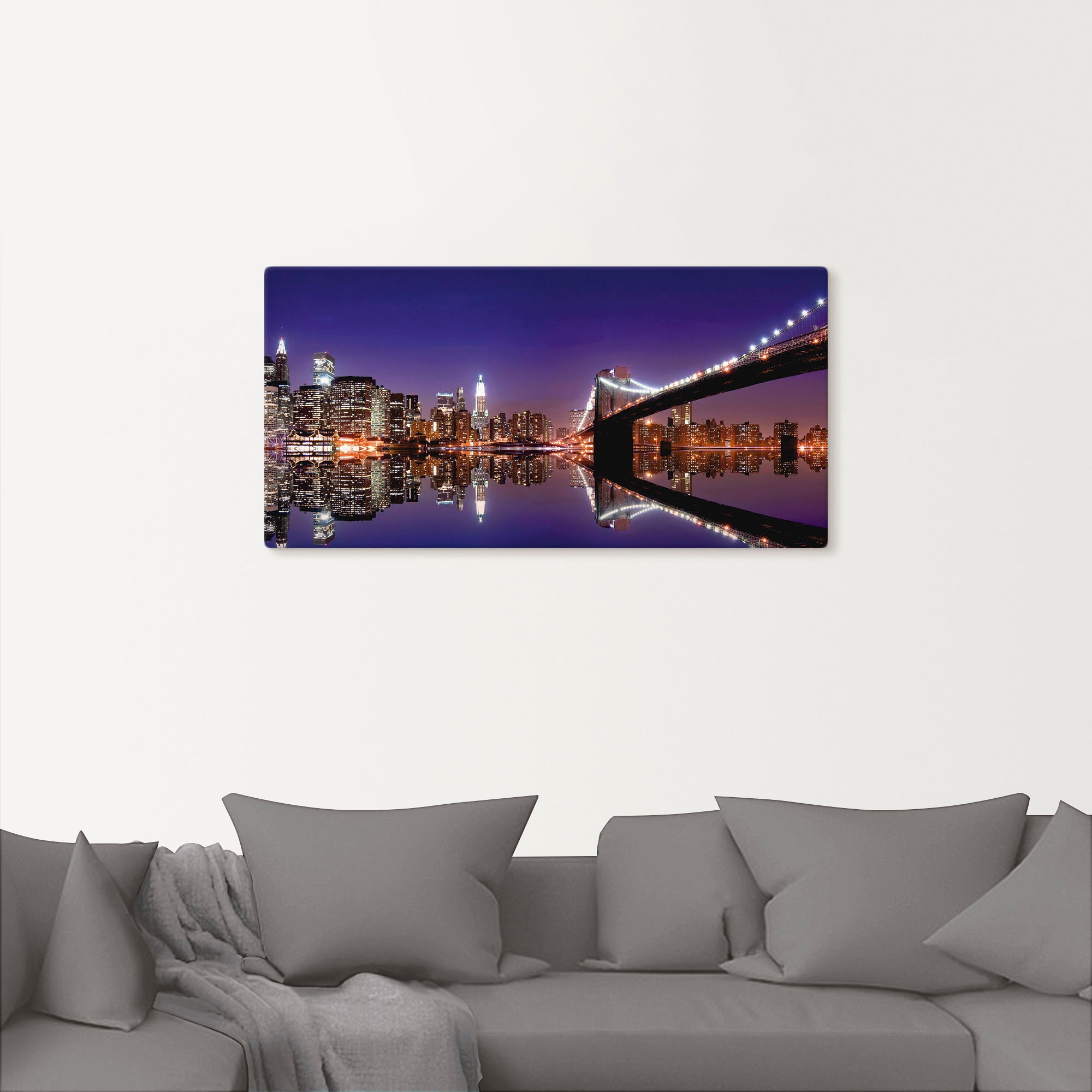 Thumbnail - Artland Leinwandbild "New York Skyline" Amerika 1 Stk. tlg. auf Keilrahmen gespannt