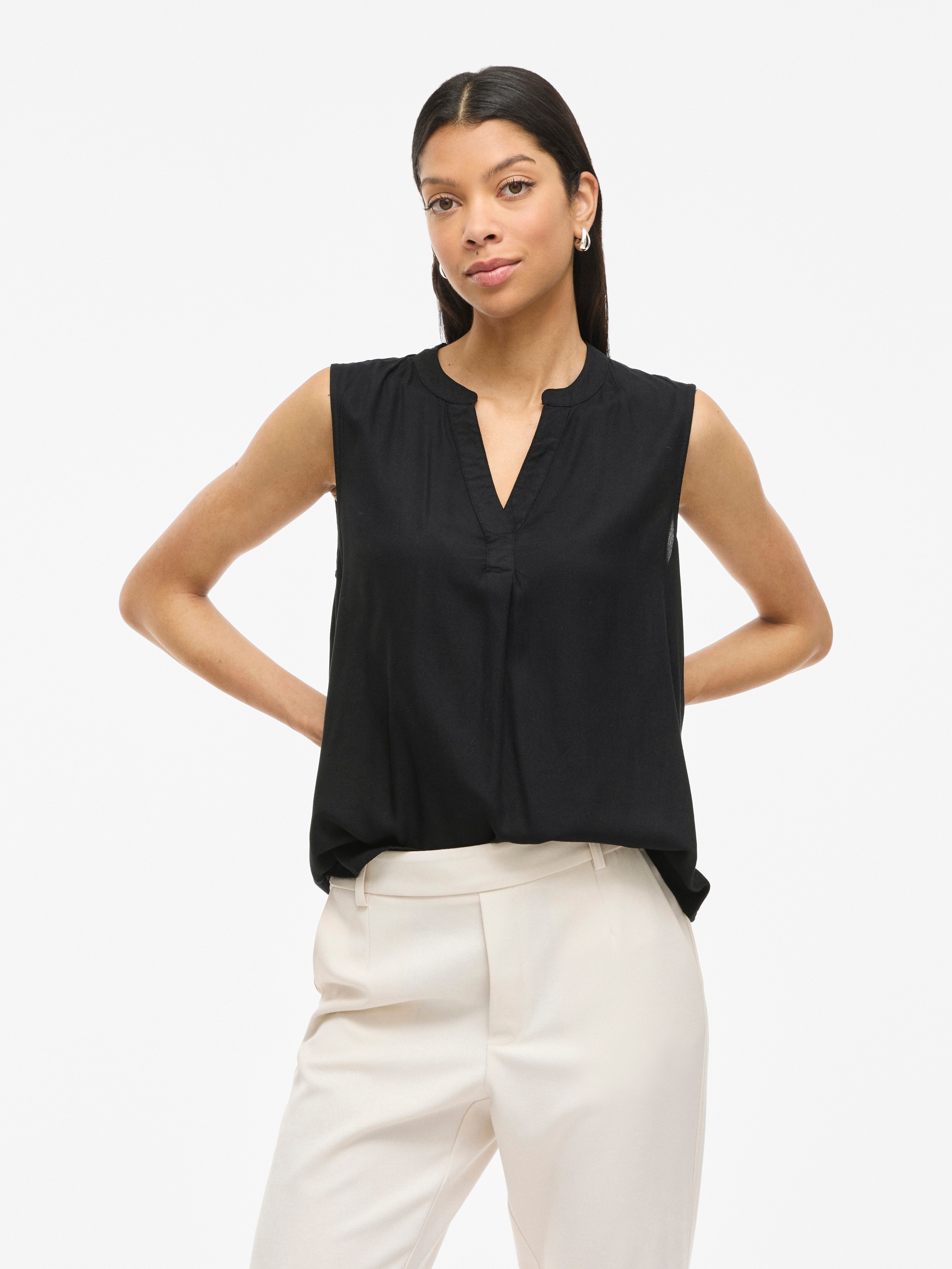 Vila Blusentop "VIROSA V-NECK S/L TOP - NOOS" günstig online kaufen