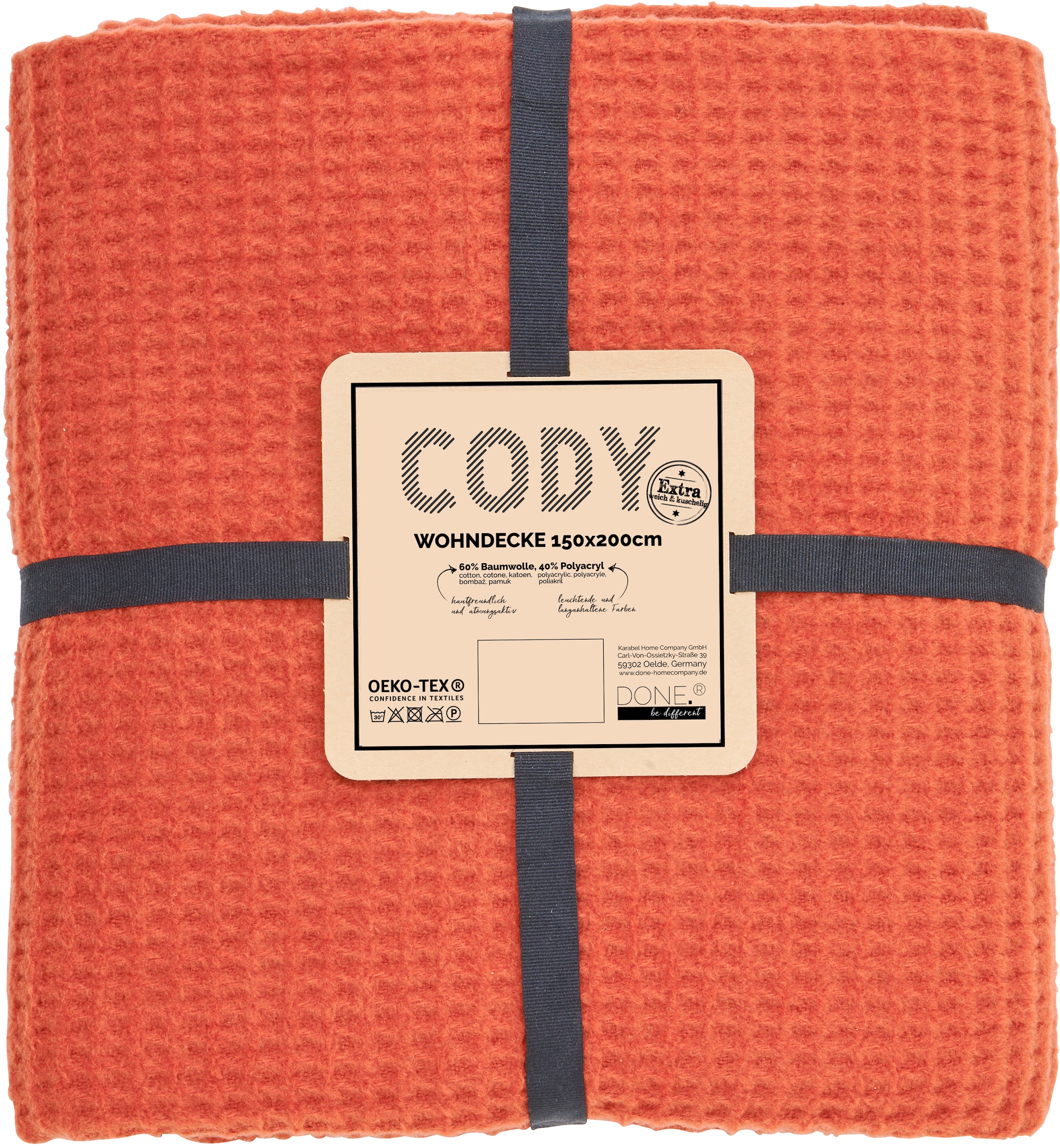 done.® Wohndecke »Cody«, kuschelige Wohndecke aus feinem Waffel Piqueé, Kuscheldecke