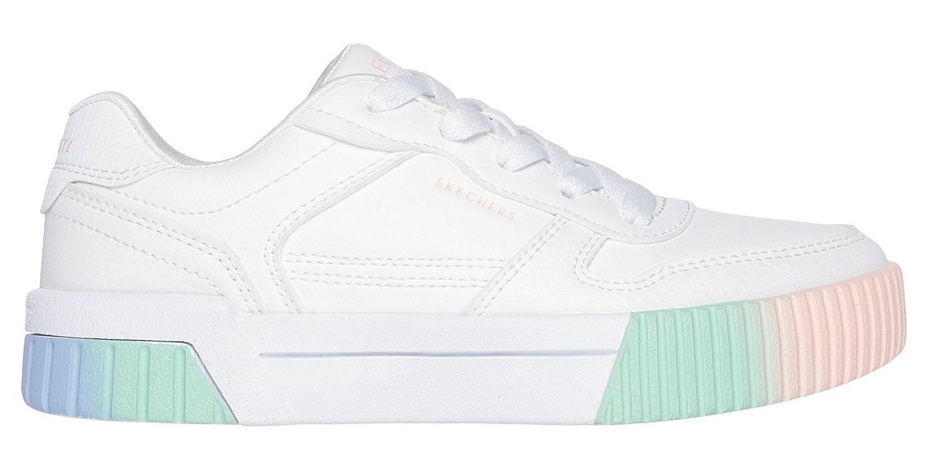 Skechers Sneaker »JADE-SOFT GLOW«, Schnürschuh mit Regenbogenlaufsohle, Größenschablone zum Download