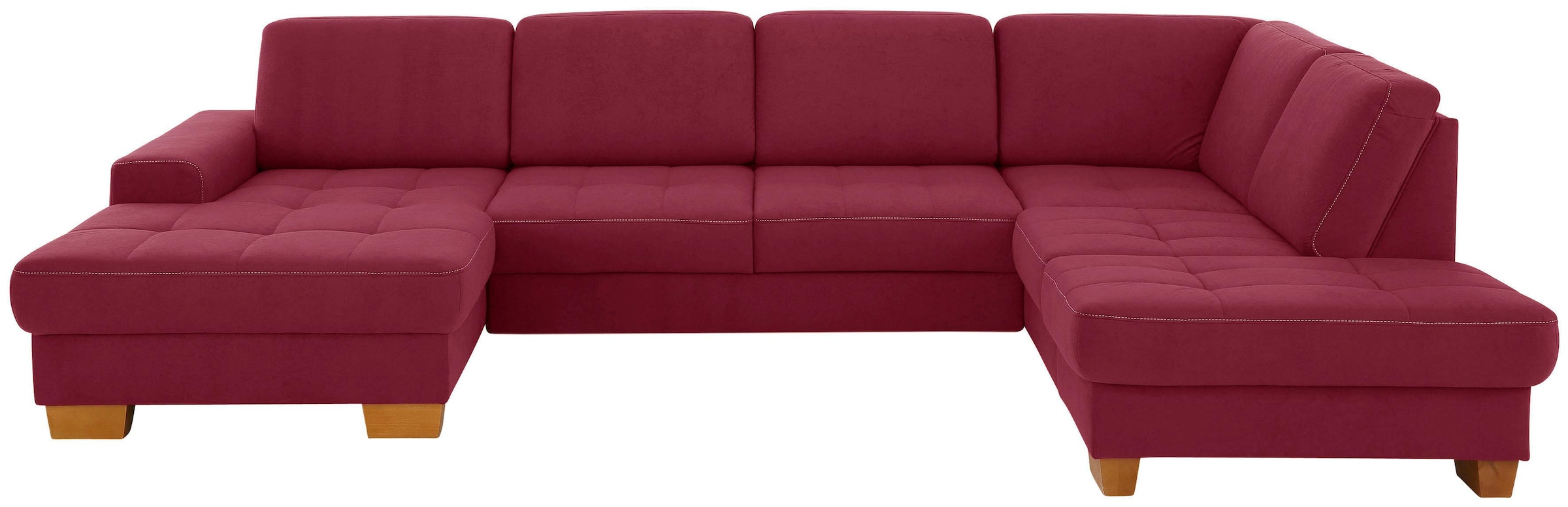 Home affaire Wohnlandschaft »Puccini U-Form« mit Federkern, Sitztiefenverstellung, Kontrastnaht