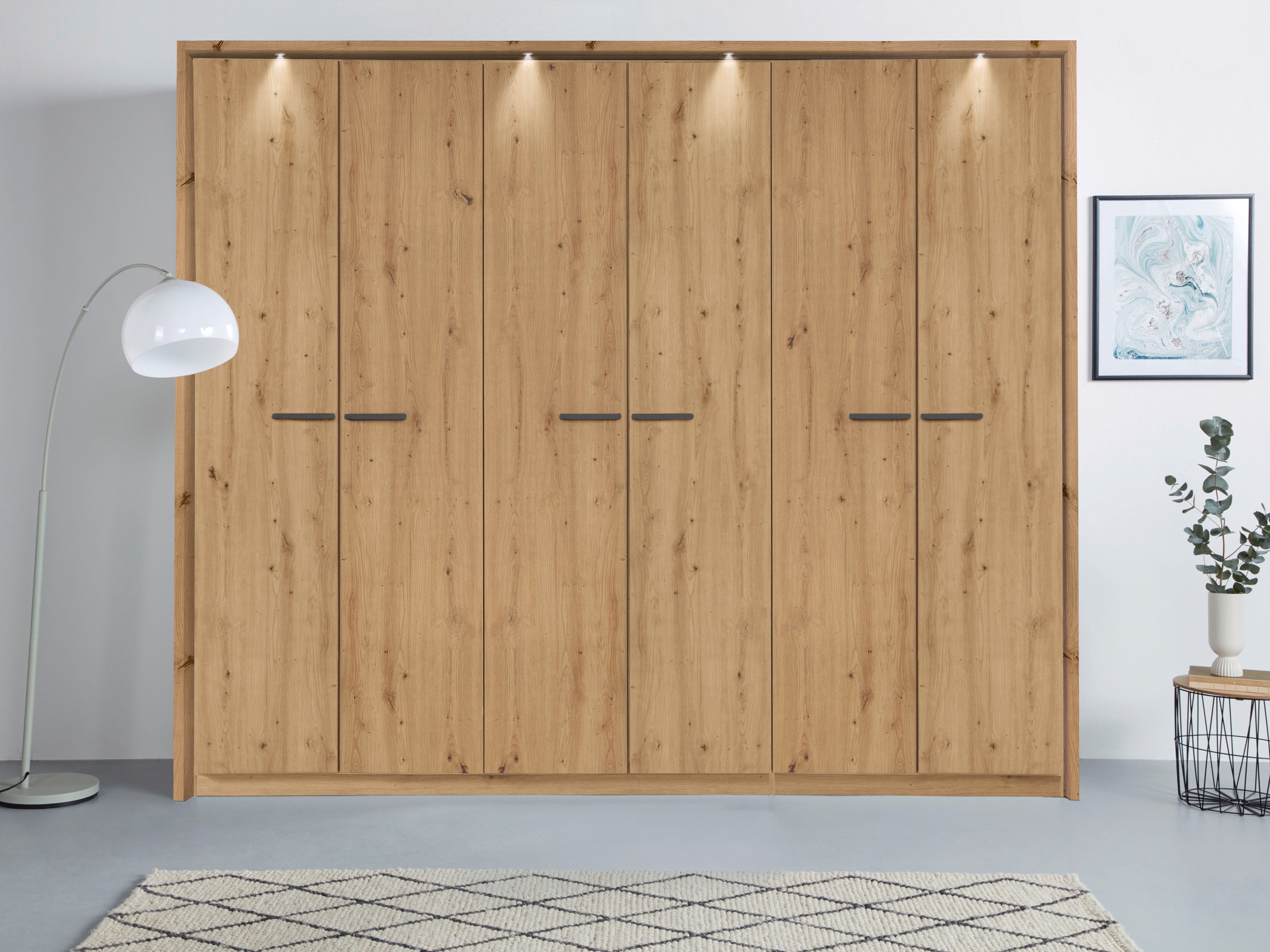OTTO home "Mehrzweckschrank Aktenschrank Möbel Mietswohnung Schlafzimmer OTELI" erhältlich in Breiten 230/275 cm inkl. Innenschubladen und extra Böden, inkl. Passepartout optional mit Beleuchtung MADE IN GERMANY