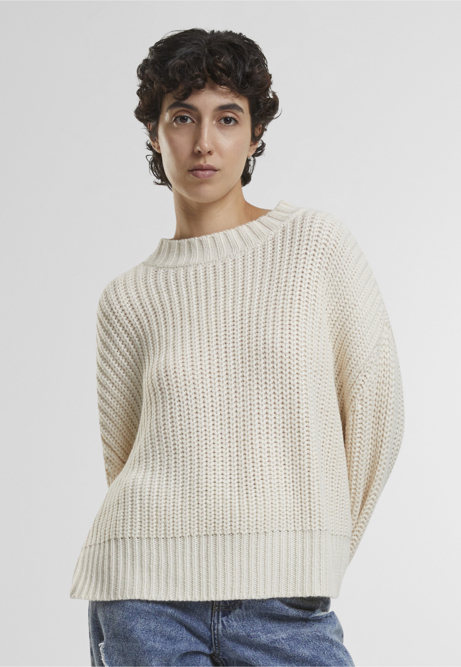 Urban Classics Pull Wide Basic Oversized White Sand XS Femme 3