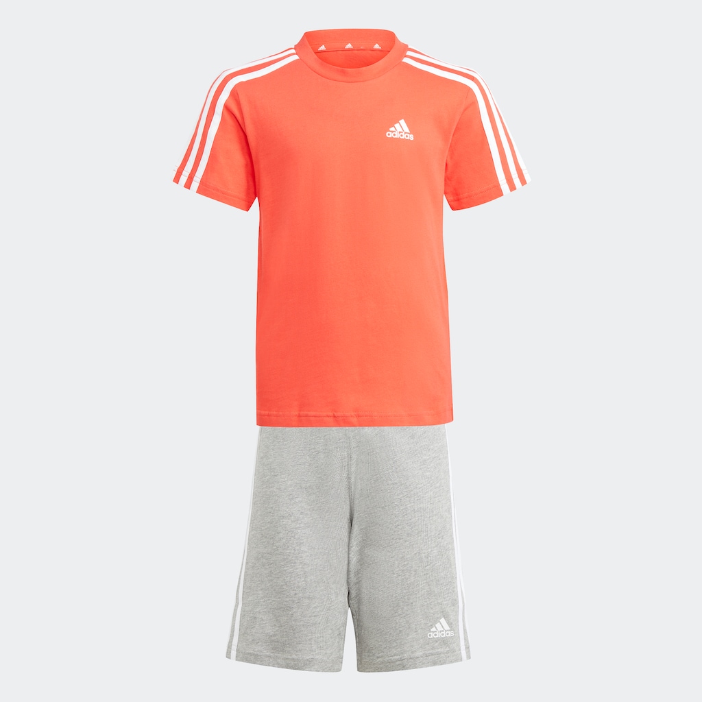 adidas Sportswear Trainingsanzug »ESSENTIALS 3STREIFEN SET AUS UND SHORTS«, (2 tlg.)