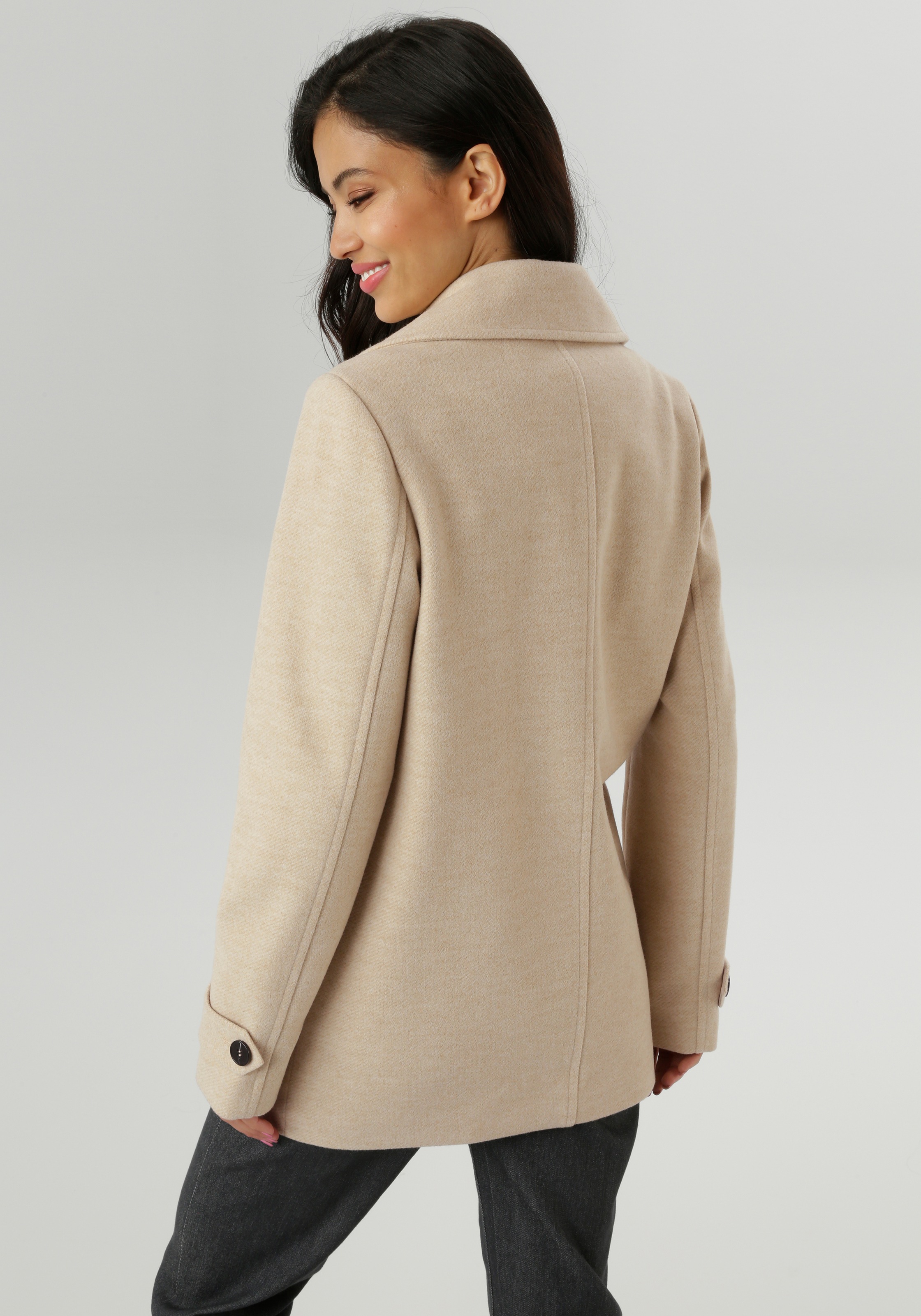 Aniston SELECTED Cabanjacke ohne Kapuze mit breitem Reverskragen günstig online kaufen