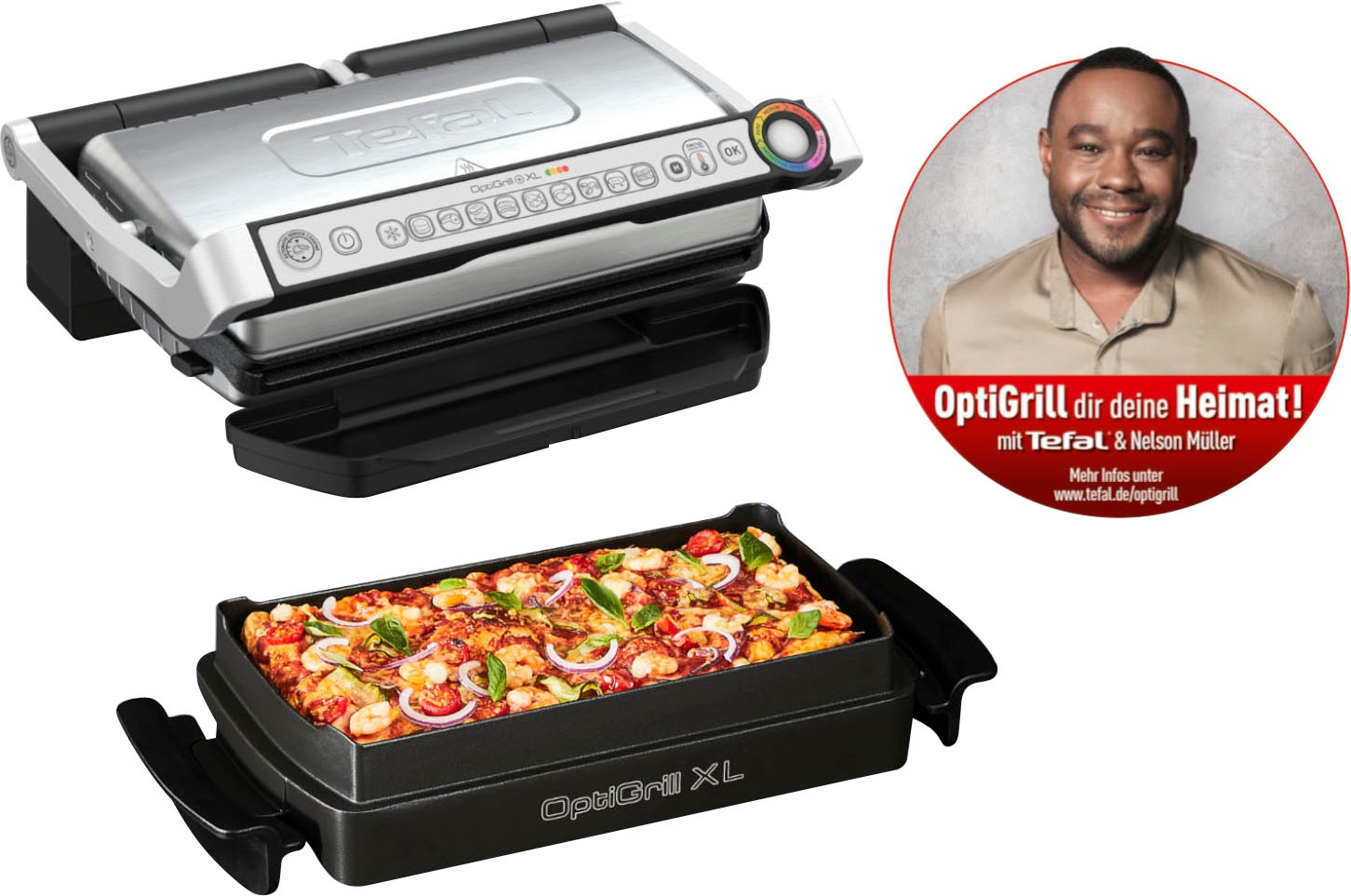 Tefal Kontaktgrill "OptiGrill+ XL inkl. Backschale, manueller Modus mit 4 T günstig online kaufen