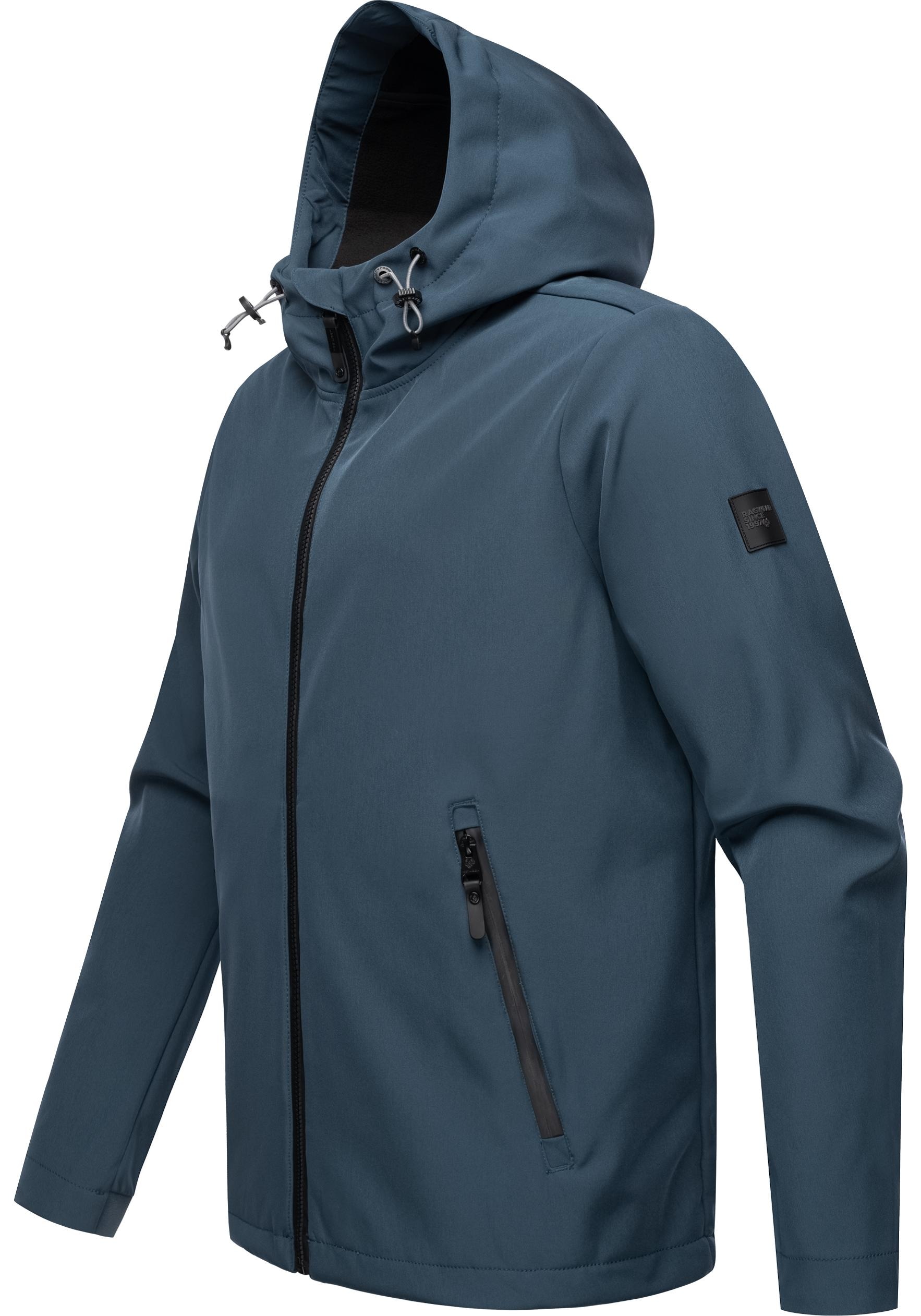 Ragwear Softshelljacke »Shellwie Warm«, mit Kapuze, wasserdichte Herren Übergangsjacke mit großer Kapuze