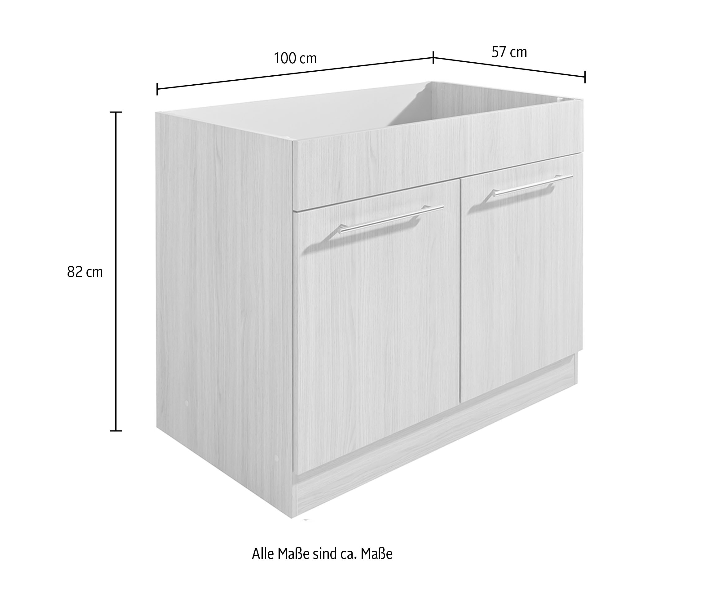 wiho Küchen Spülenschrank »Filo« 100 cm breit, ohne Arbeitsplatte