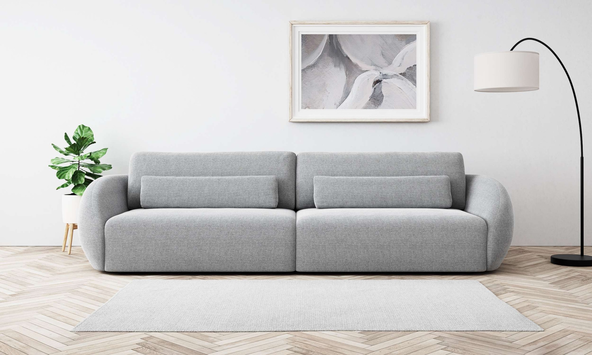 Places of Style Big-Sofa "Covile", Breite 306 cm, 2 Zierkissen inklusive, Chenille