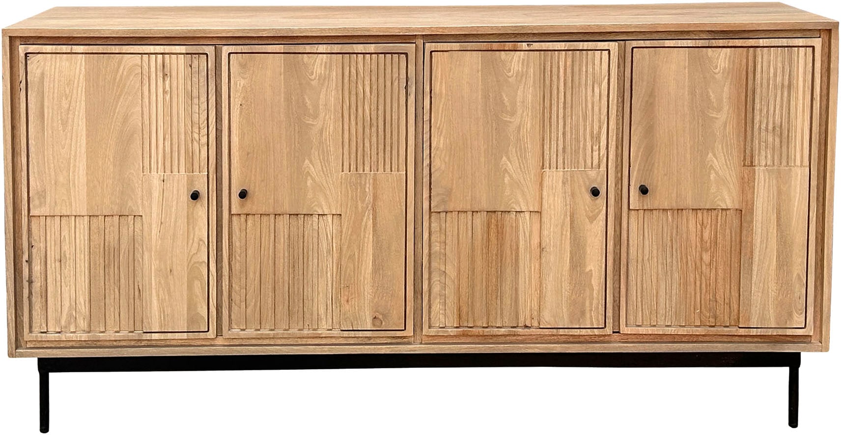 SIT Sideboard »Kommode – Lamellen‑Front & kunstvolle Schnitzereien aus Massivholz« 1 Stk. tlg. Massives Sideboard mit Lamellen‑Front & kunstvollen Holzschnitzereien