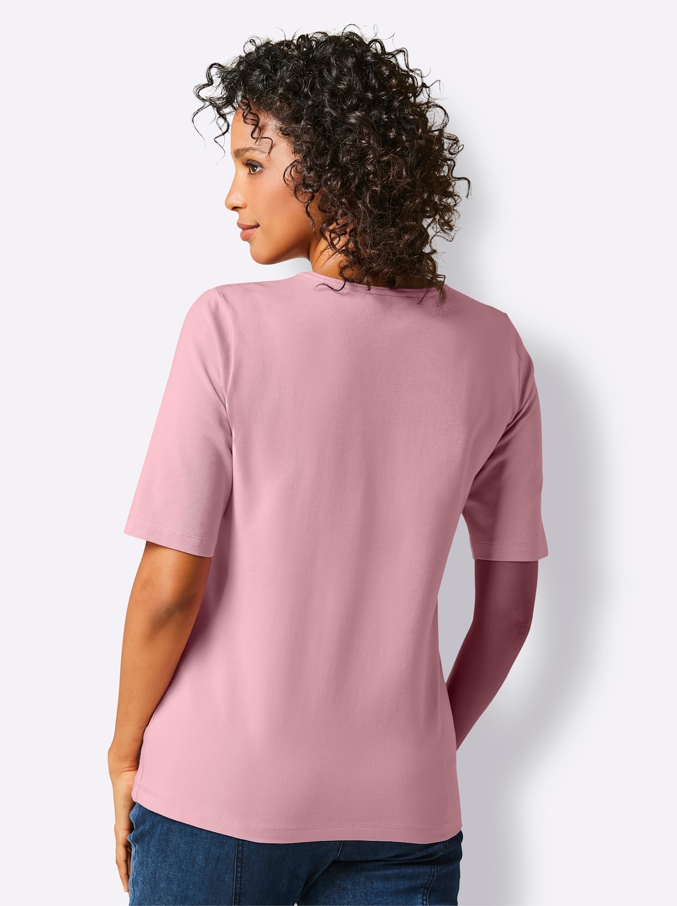 CREATION L PREMIUM V-Shirt »Pima-Baumwoll-Shirt«, (1 tlg.)