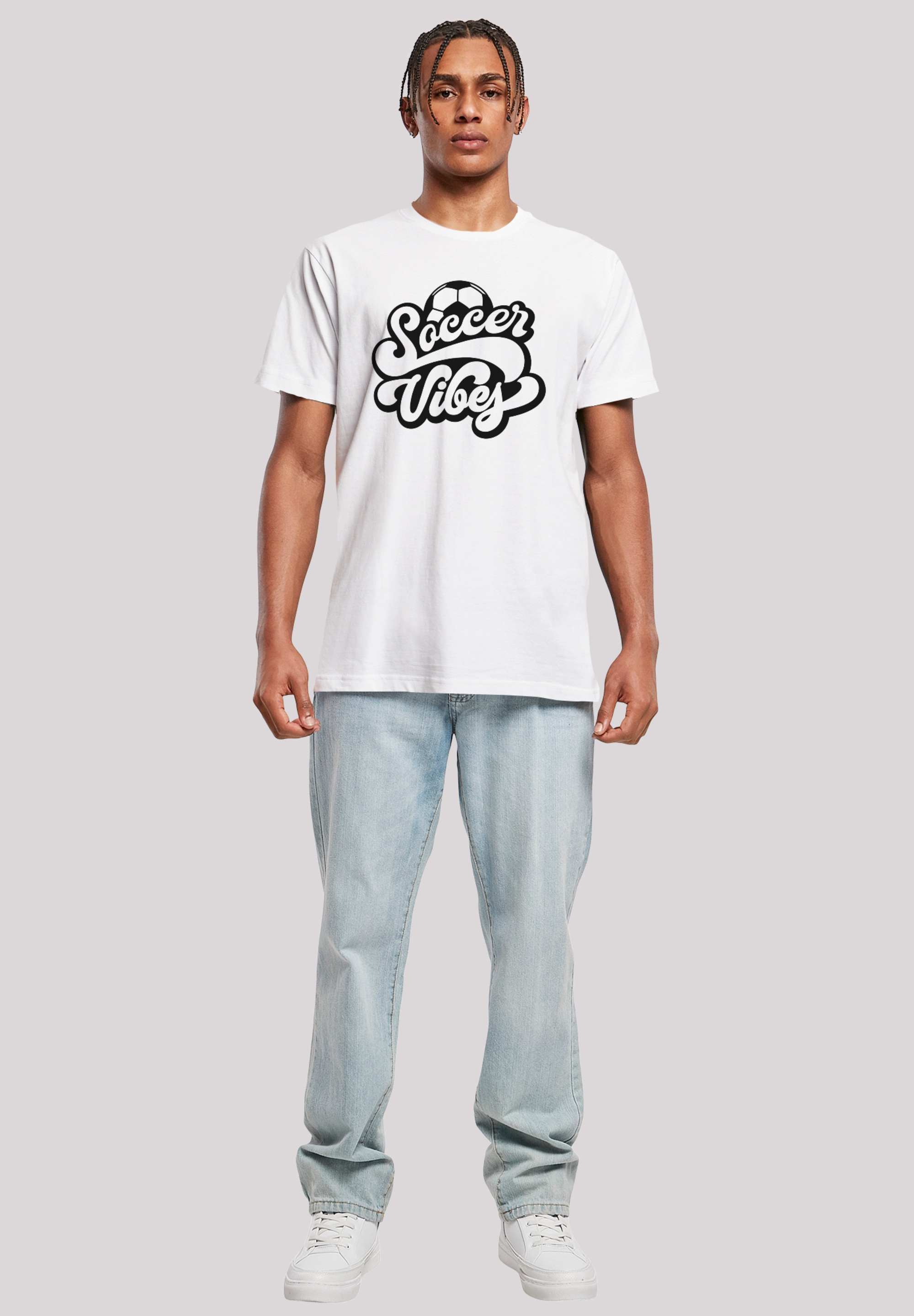 F4NT4STIC T-Shirt »Soccer Vibes Typography Sporty Graphic« Premium Qualität