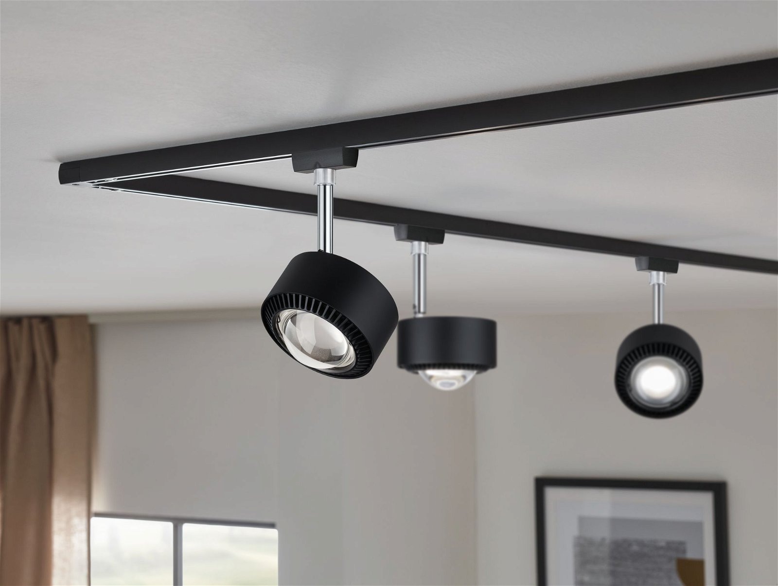 Paulmann Schienensystem-Leuchten »URail Schienenspot Aldan 498lm 8W 2700K 230V Schwarz matt, Chrom«, Einzelspot, dimmbar