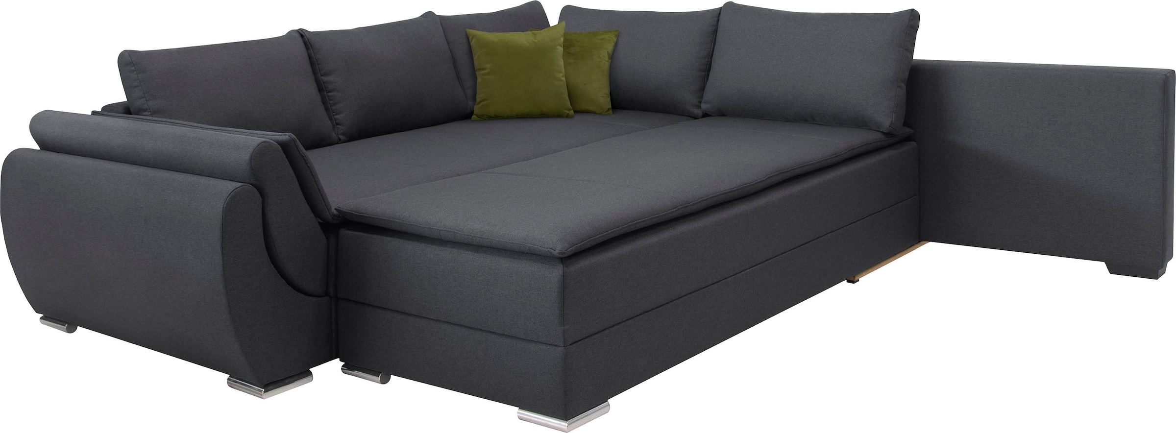 INOSIGN Ecksofa »Göteborg«, mit Boxspring-Bettfunktion und Bettkasten, Dauerschlaffunktion, Topper