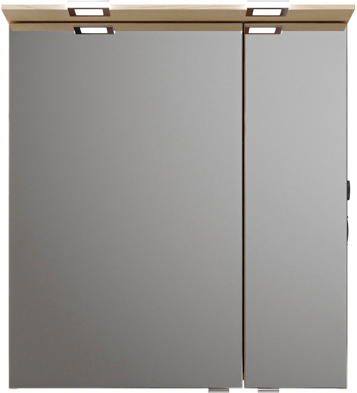 Saphir Badmöbel-Set »Serie 6025 2-teilig Mineralmarmor-Waschtisch mit LED-Spiegelschrank«, (2 St.), Waschplatz 67 cm breit, 2 Schubladen, 2 Spiegel-Türen, inkl Türdämpfer