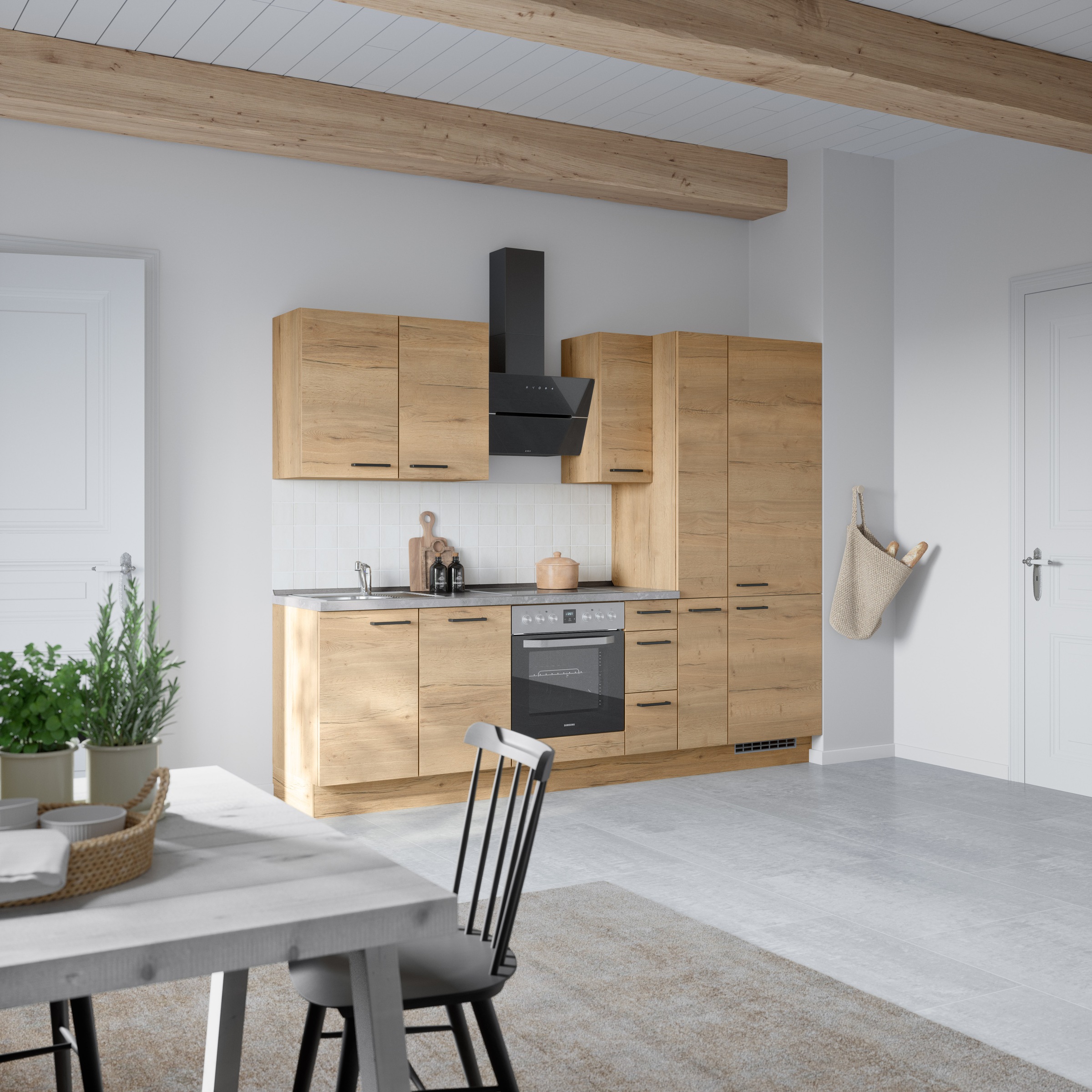 nobilia® Küchenzeile »"Structura II"«, vormontiert, Ausrichtung wählbar, Breite 270 cm, wahlw. mit E-Geräten