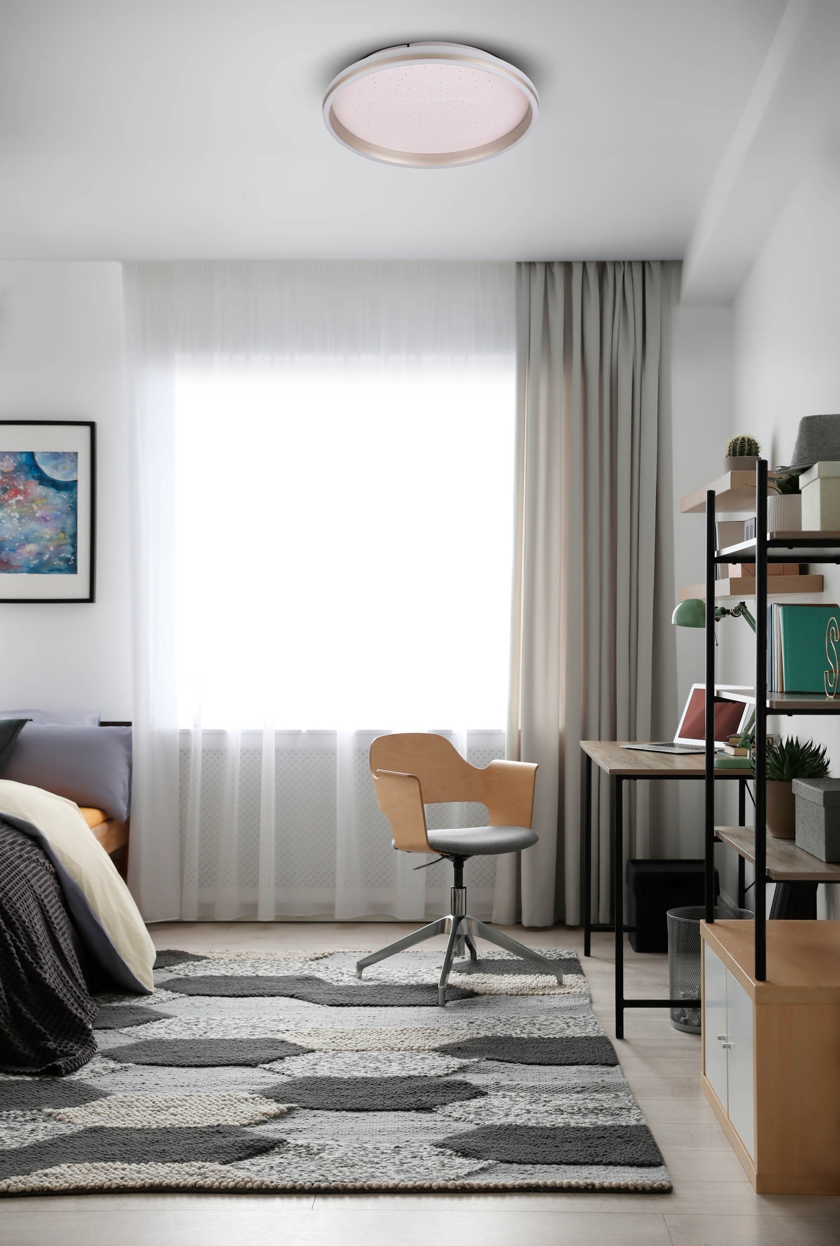 LIGHT & MORE LED Deckenleuchte »Meteor« LED-Modul 1 Stk. warmweiß - kaltweiß Dimmbar per Fernbedienung, CCT, Memory, Nachlicht, Timer, Sterneffekt
