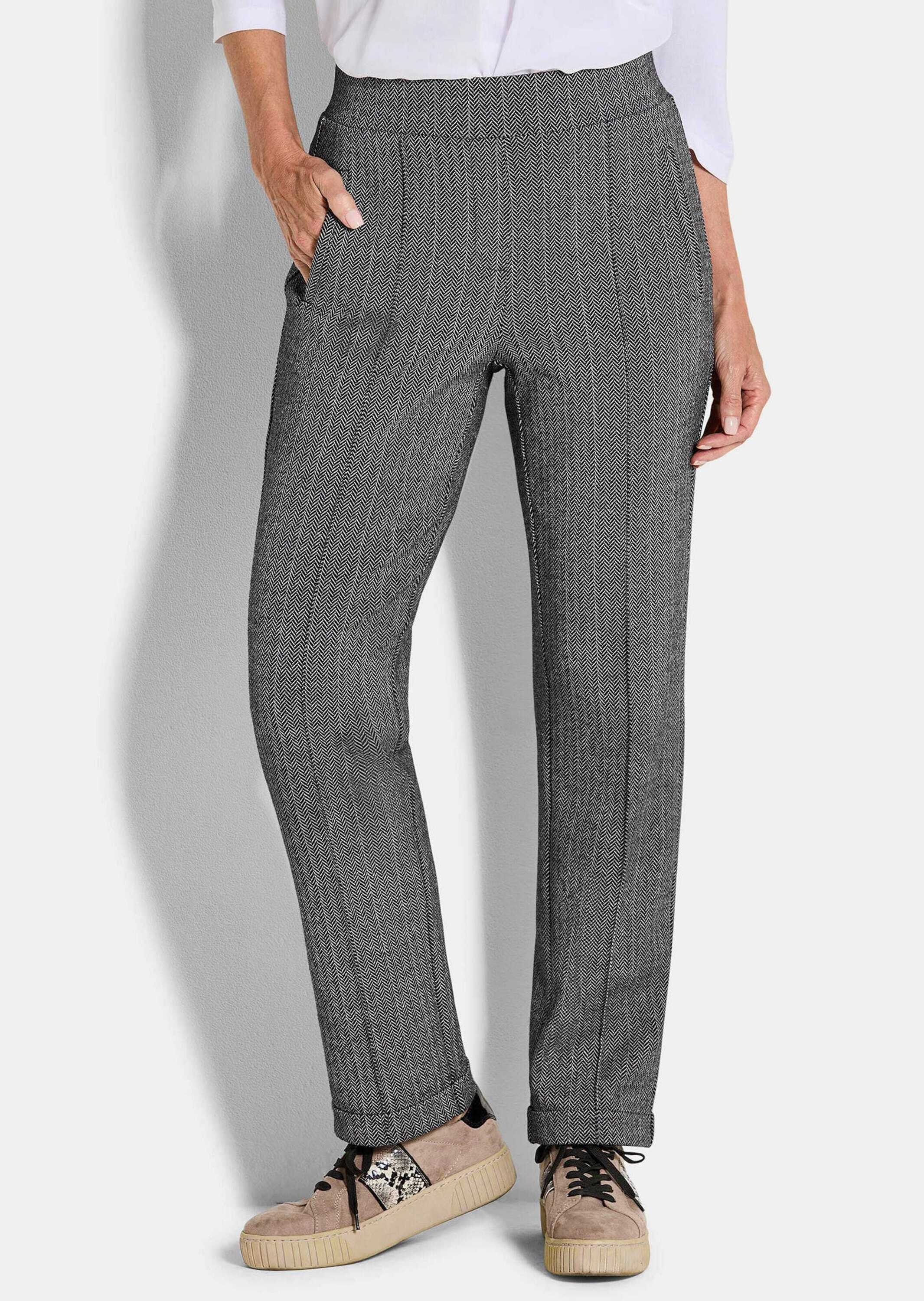 Thumbnail - GOLDNER Schlupfhose "Kurzgröße Hose CARLA mit Fischgrätmuster"