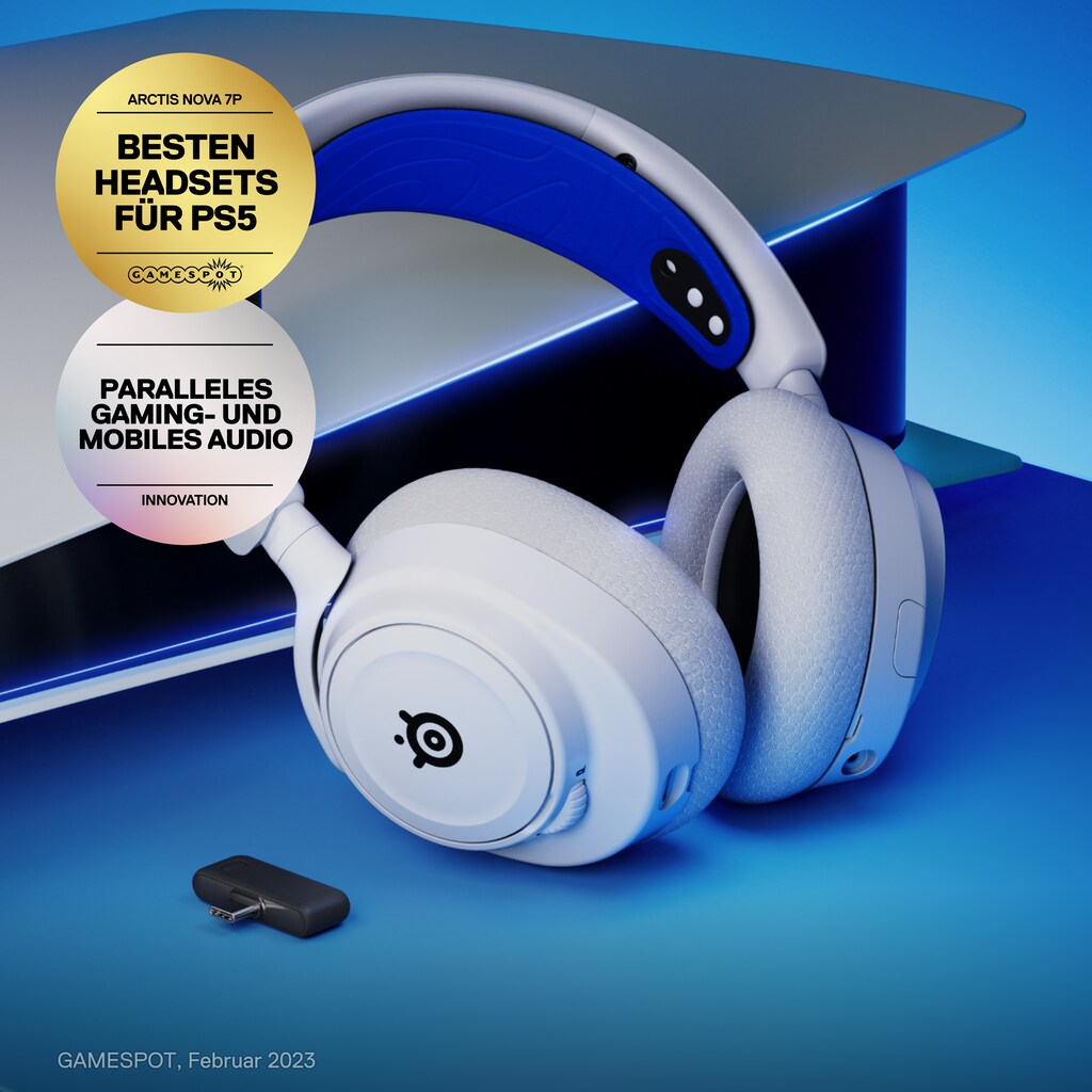 SteelSeries Gaming-Headset »Arctis Nova 7P White«, Noise-Cancelling